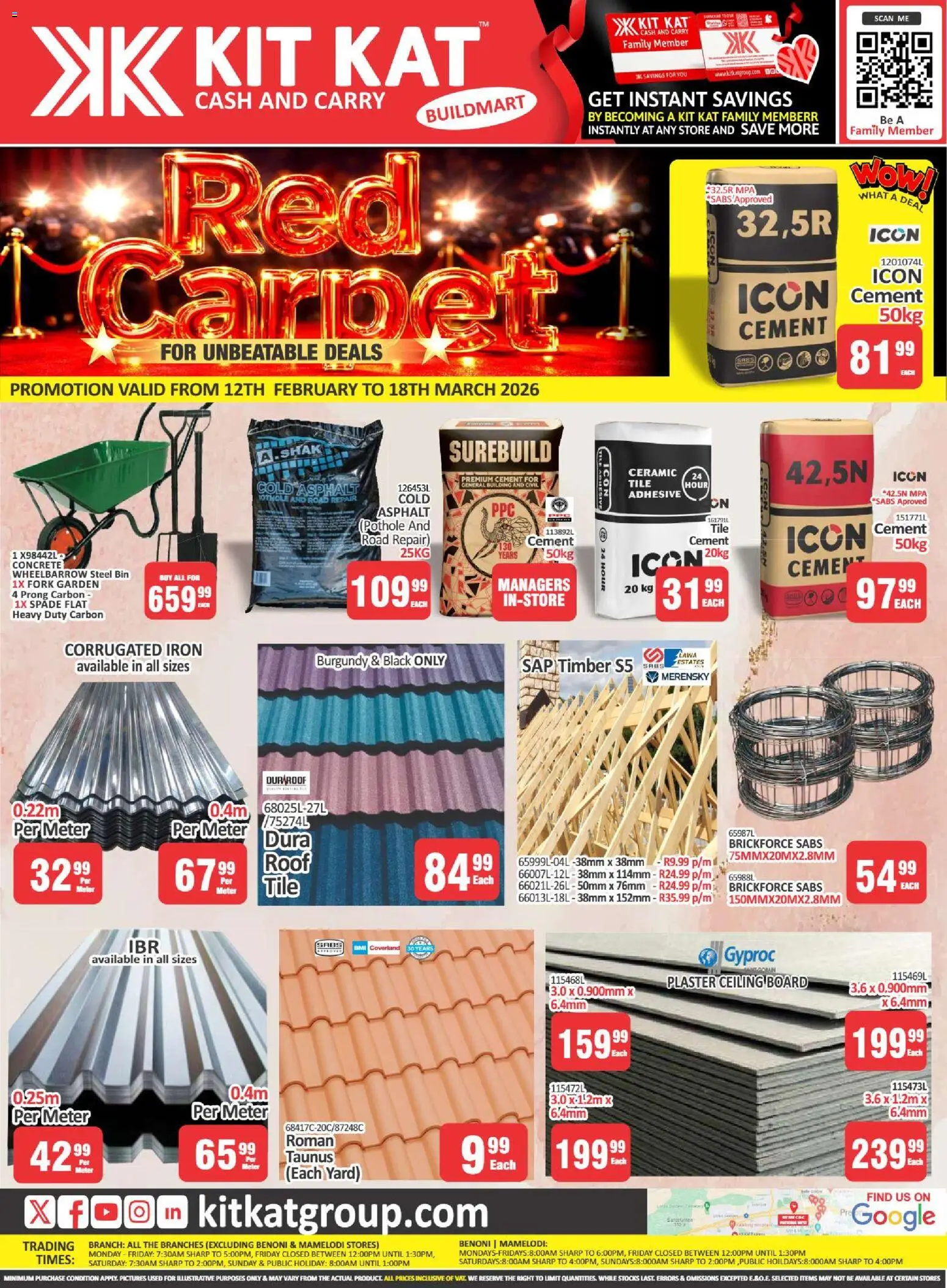 Buildmart - Red Carpet Leaflet from 12/02 - 18/03/2026