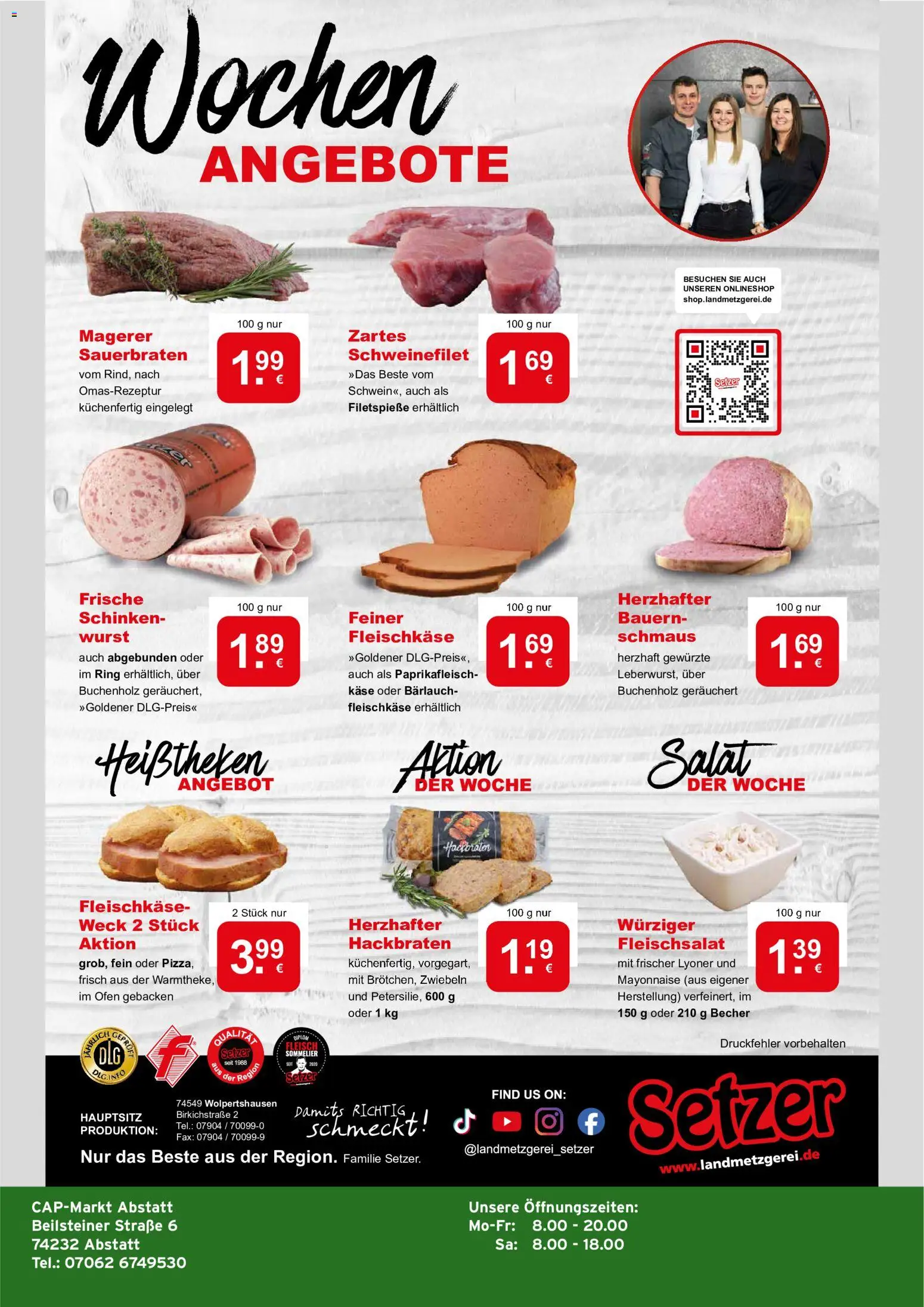 Vorschau von dem Prospekt des Geschäftes CAP Markt, gültig ab dem 02.11.2026 - Käse, Wurst, Salat, Ofen, Mayonnaise, Schweinefilet, Schinken, Zwiebeln