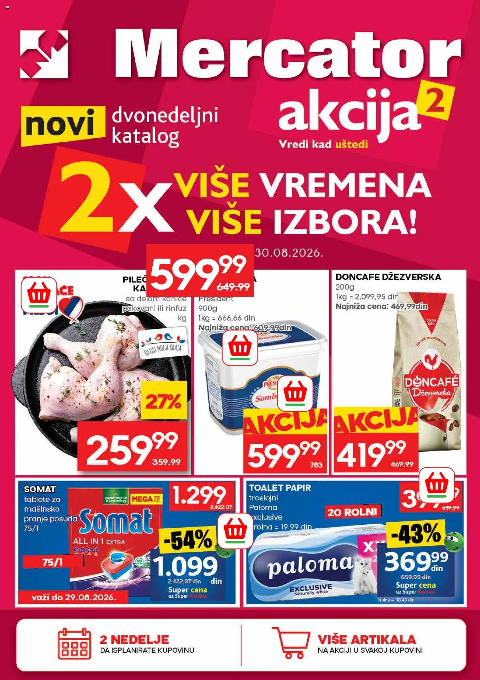 Pregled Mercator kataloga - važi od 17.08.2026 - Pile, Doncafe, Toalet papir, Somat