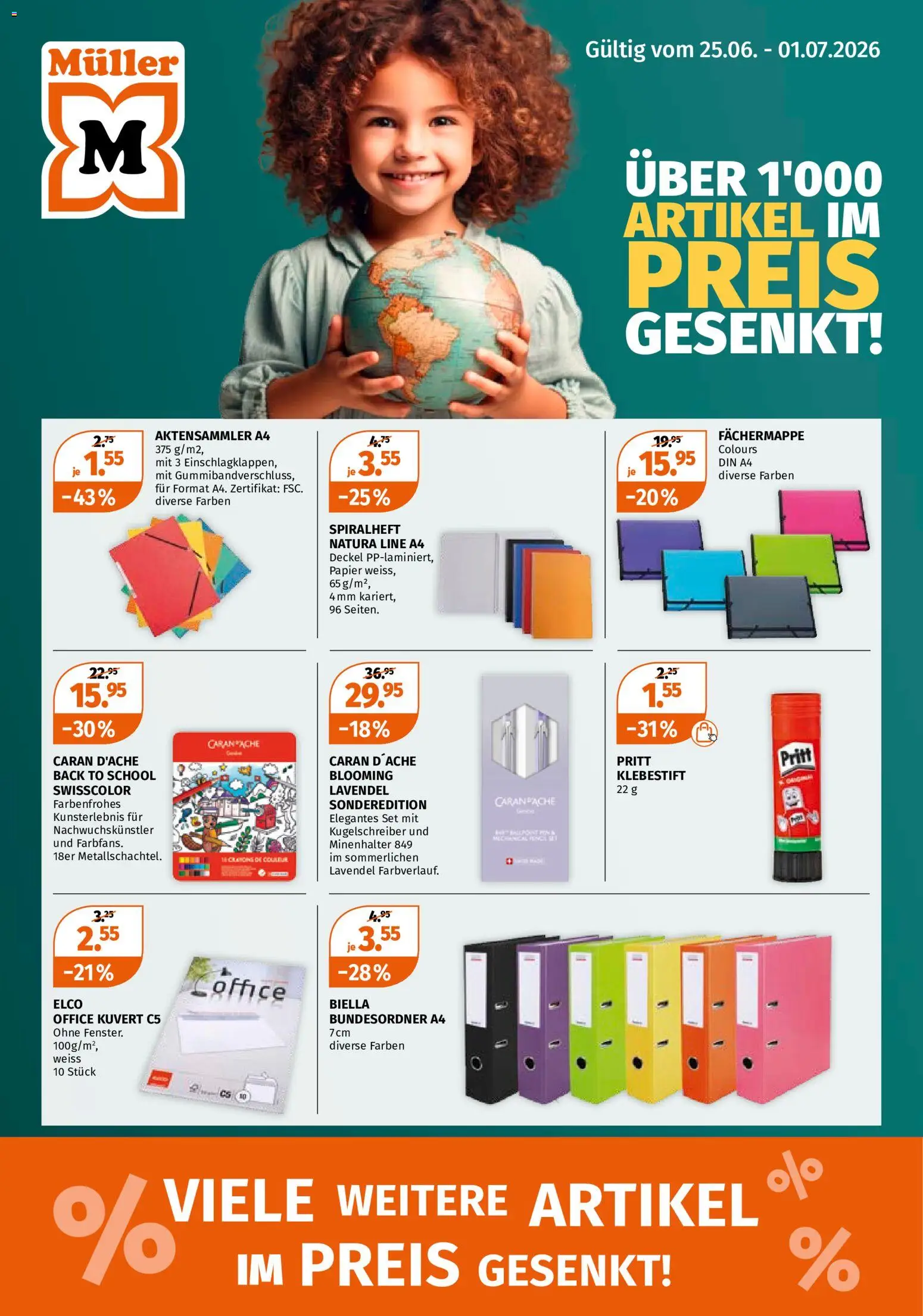Vorschau des Merkblatts Müller aktionen Schreibware vom Shop Müller gültig von 25.06.2026 bis 01.07.2026