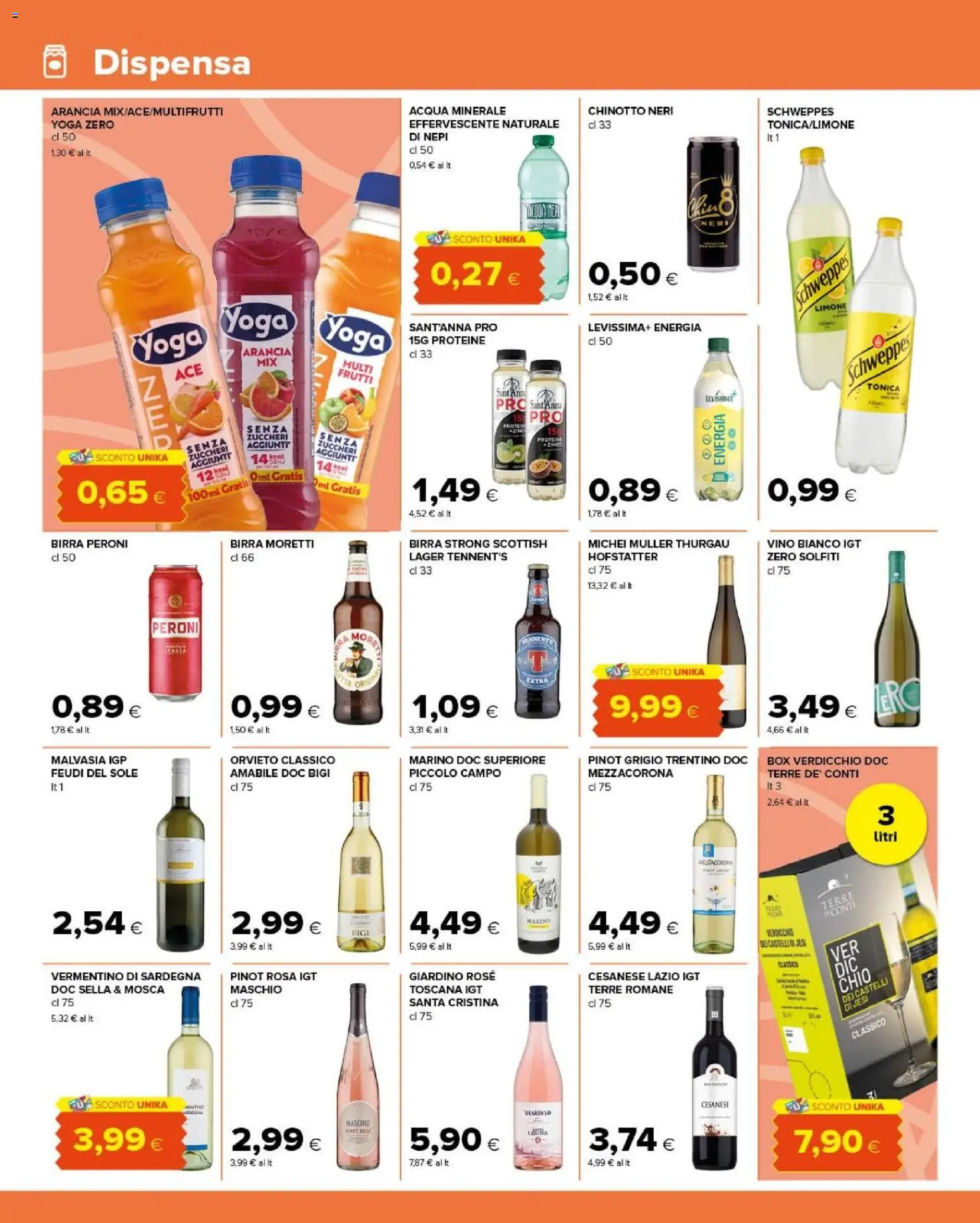 Anteprima dell'opuscolo Tigre volantino Amico dal negozio Tigre valido da 02/09/2026 - Acqua, Vino, Limone, Chinotto, Acqua minerale, Tennent's, Birra Moretti, Arancia