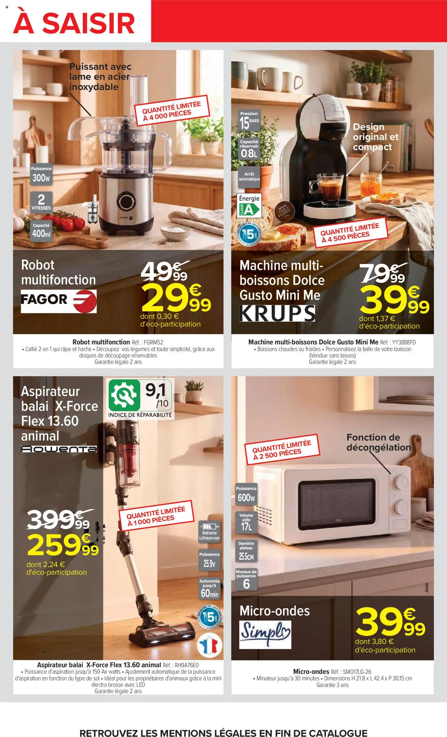 Prévisualisation de Carrefour Vos promos du quotidien du magasin Carrefour formulaire valide 27/10/2026 - Aspirateur, Robot, Boisson, Robot multifonction, Balai, Plateau, Tasses, Boissons