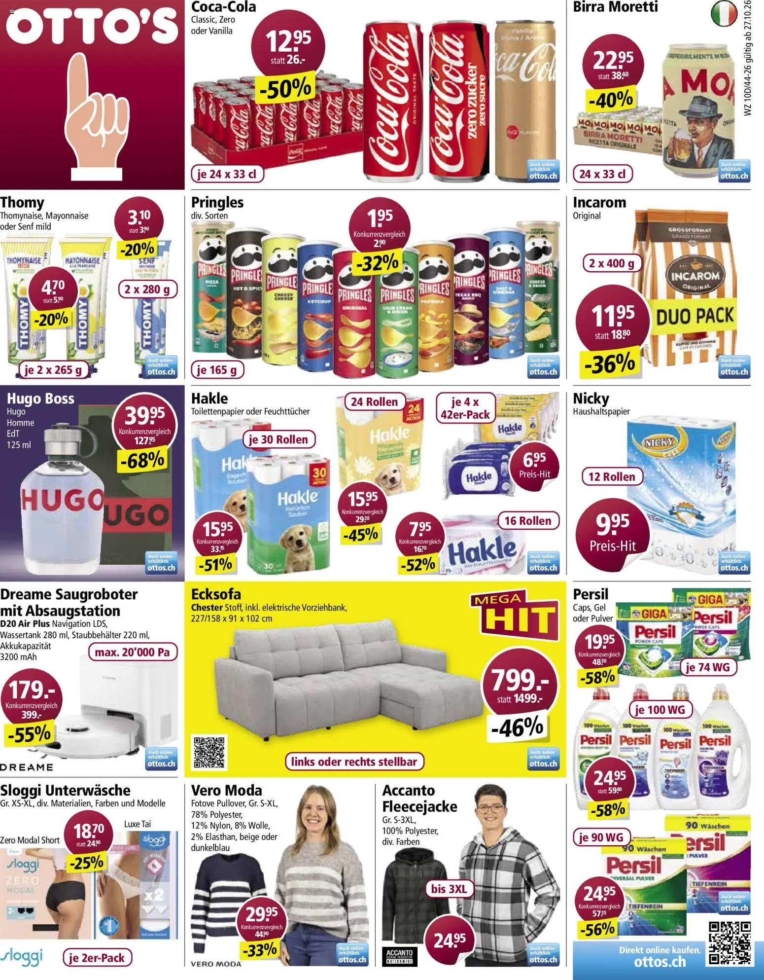 Vorschau des Merkblatts Otto's aktionen vom Shop Otto's gültig von 27.10.2026 bis 02.11.2026 - Ecksofa, Mayonnaise, Zucker, Navigation, Unterwäsche, Toilettenpapier, Pulver
