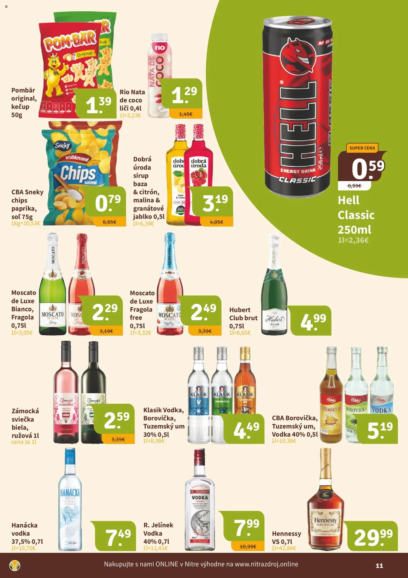 Náhľad Nitrazdroj letáku platného od 16.10.2026 - Vodka, Borovička, Hennessy, Liči, Hubert de Luxe, Sirup, Kečup