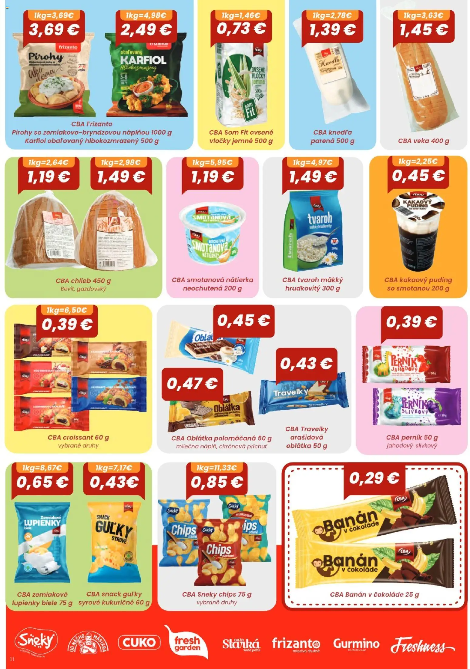 Náhľad KARMEN CBA letáku platného od 03.09.2026 - Pirohy, Knedľa, Tvaroh, Croissant, Chlieb, Karfiol, Puding, Vločky