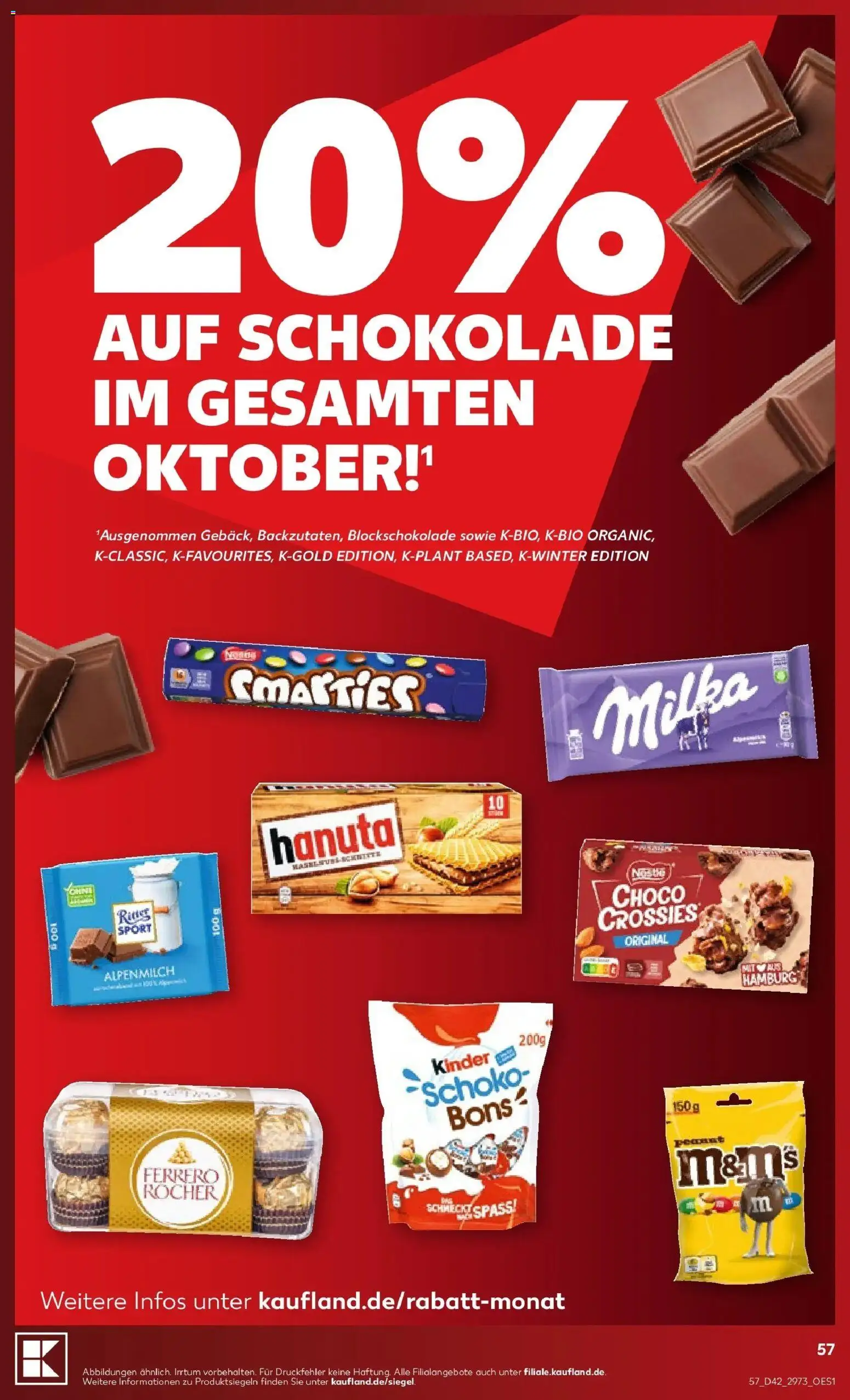 Vorschau von dem Prospekt des Geschäftes Kaufland, gültig ab dem 12.10.2026 - Schokolade, Milka, M&M's