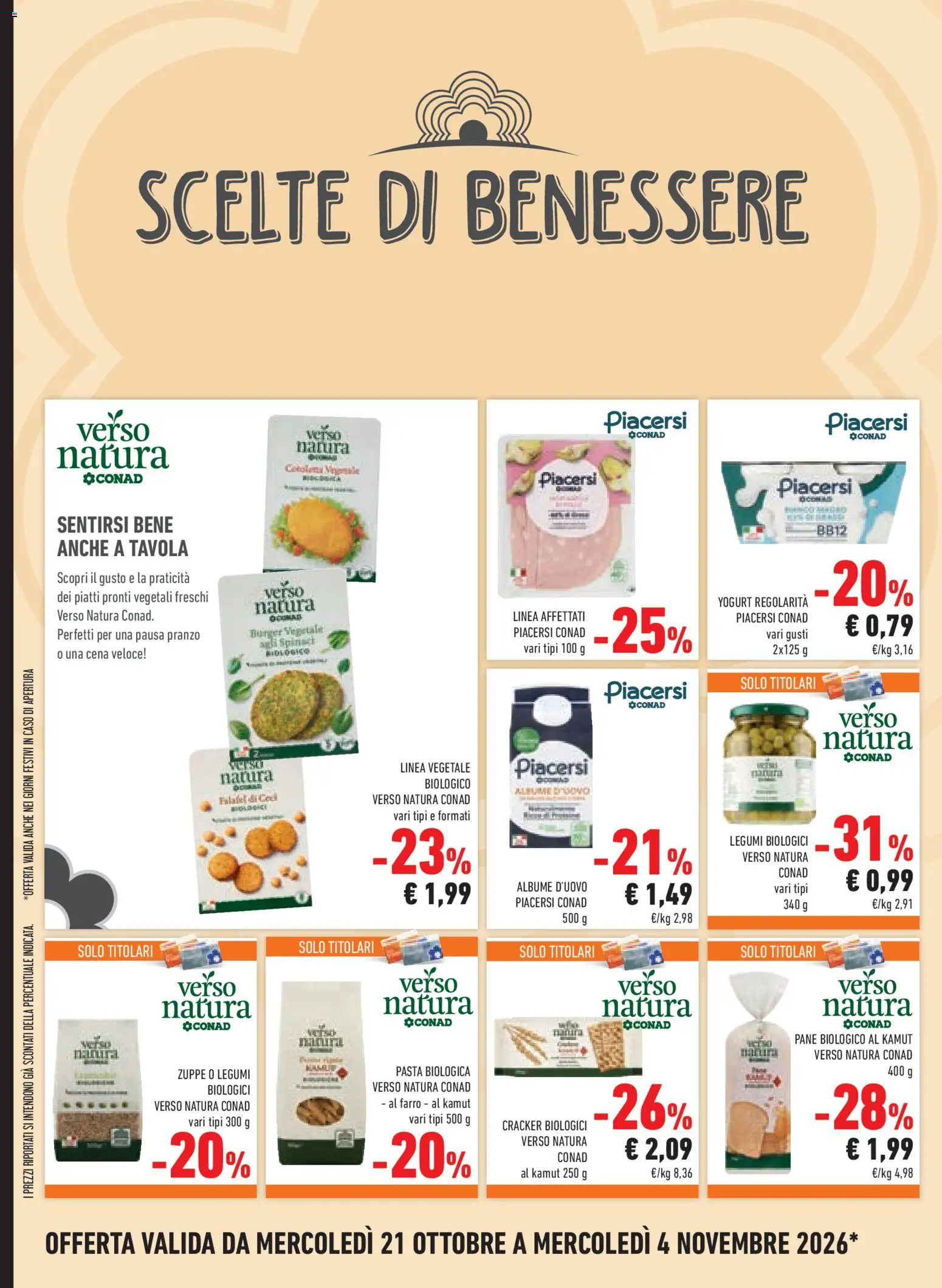 Anteprima dell'opuscolo Conad volantino Margherita Lombardia dal negozio Conad valido da 21/10/2026 - Pane, Farro, Yogurt, Ceci, Crackers, Cracker, Piatti pronti, Zuppe