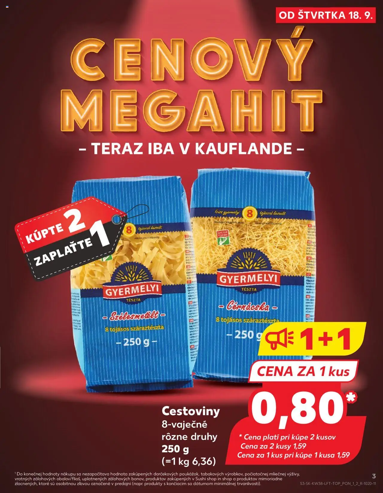 Náhľad Kaufland letáku platného od 18.09.2025 - Sushi, Cestoviny