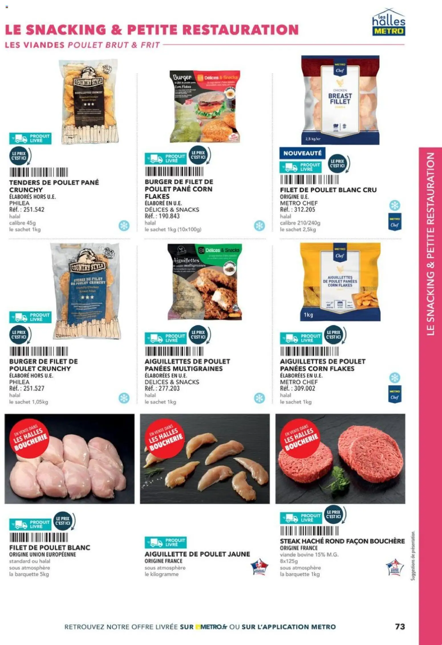 Prévisualisation de Boulangers Pâtissiers du magasin METRO formulaire valide 30/04/2026 - Burger, Livre, Poulet, Steak, Aiguillette de poulet, Aiguillettes de poulet, Poulet pané, Viande bovine