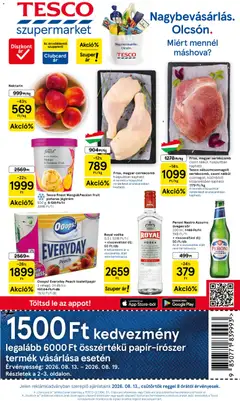 Tesco - Tesco Szupermarket akciós újság megtekintése, amely érvényes 2026.08.13.-től