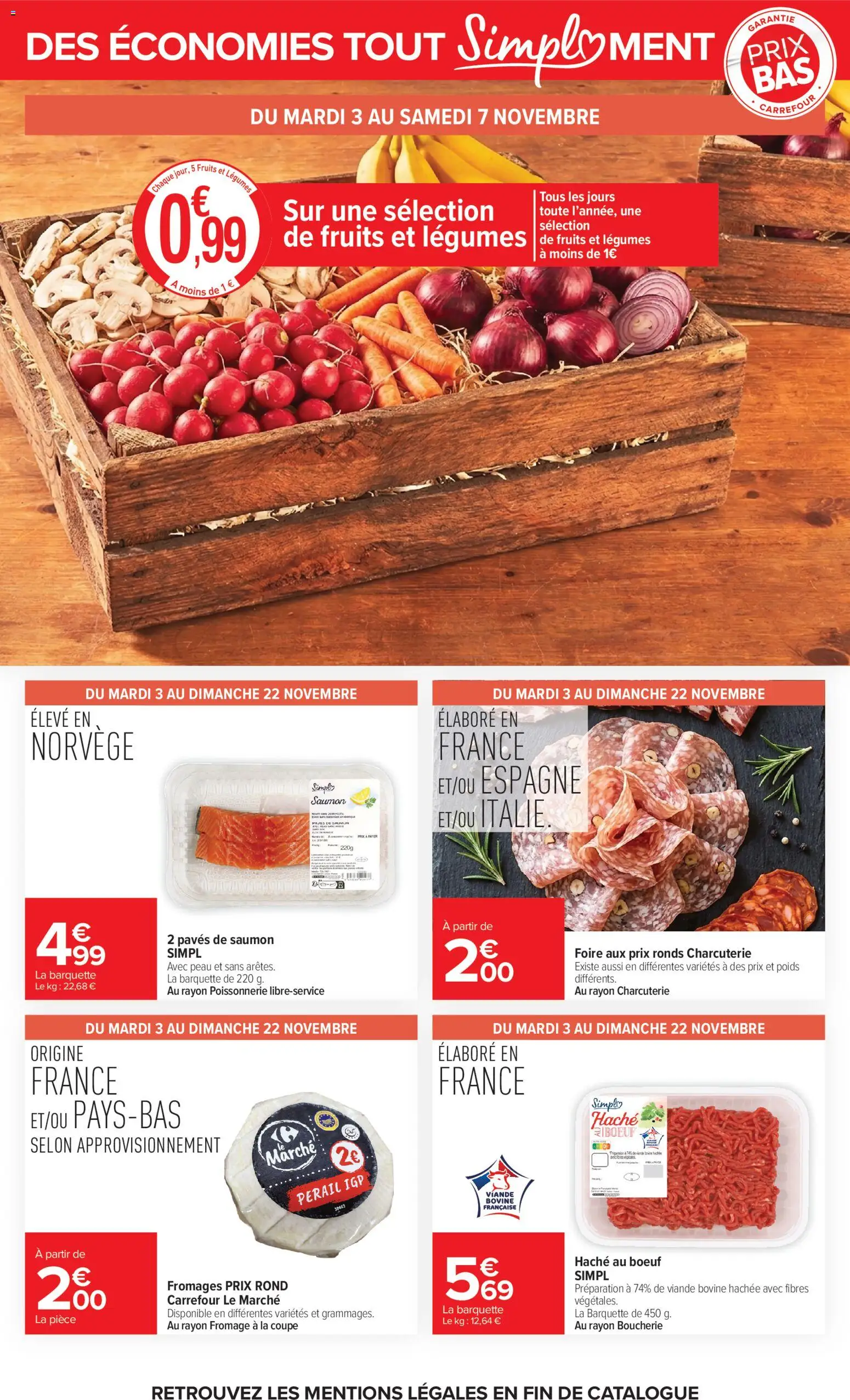 Prévisualisation de Carrefour Tout simplement du magasin Carrefour formulaire valide 03/11/2026 - Fromage, Poissonnerie, Fruits, Charcuterie, Saumon, Viande, Poids, Viande bovine