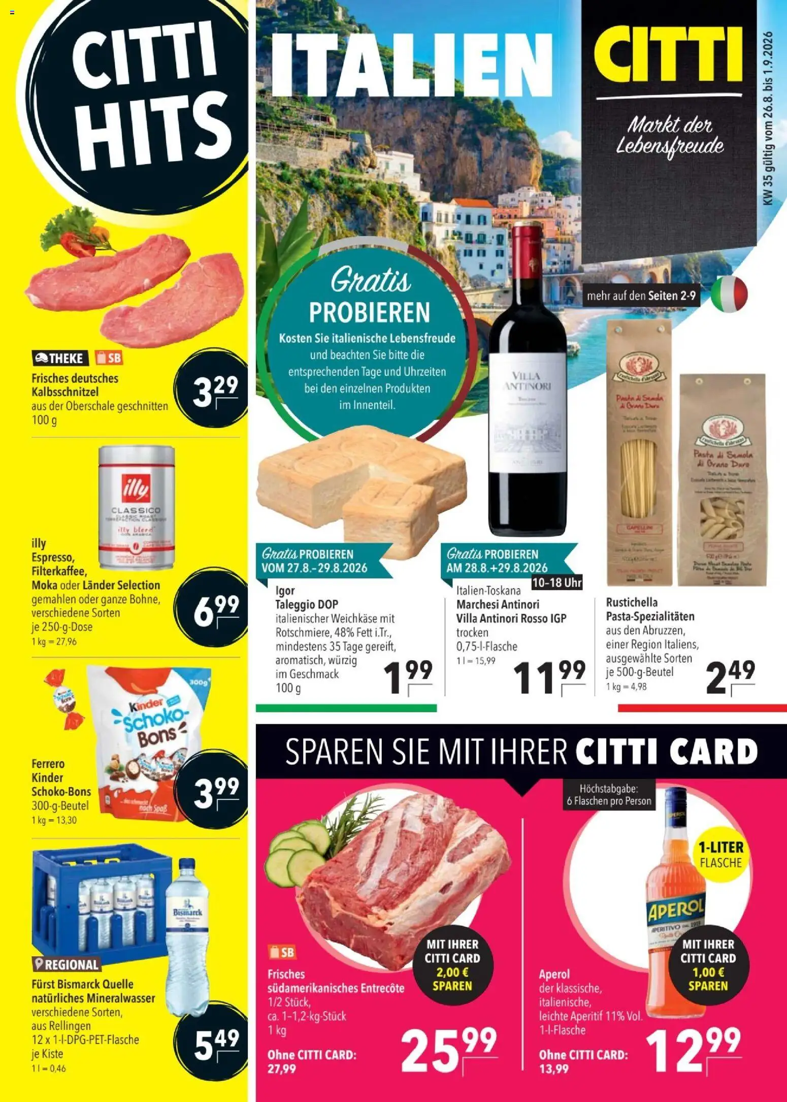 Eksempel på tilbudsavis CITTI - Tilbudsavis fra butik CITTI gyldig fra 26/08/2026 - Pasta, Entrecote