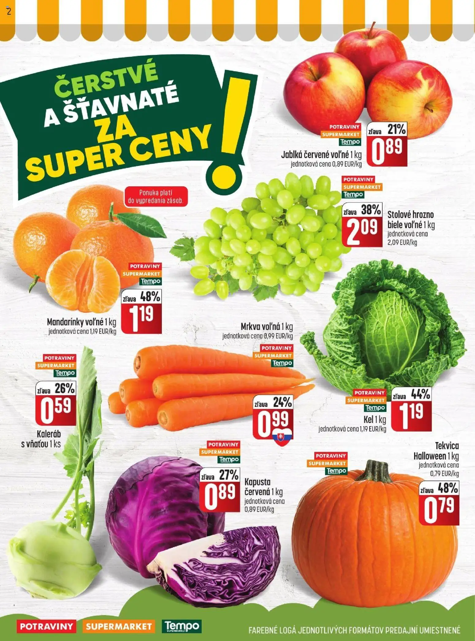 Náhľad COOP Jednota letáku platného od 22.10.2026 - Tekvica, Kel, Mrkva, Kapusta, Jablká, Kaleráb, Mandarinky, Kapusta červená