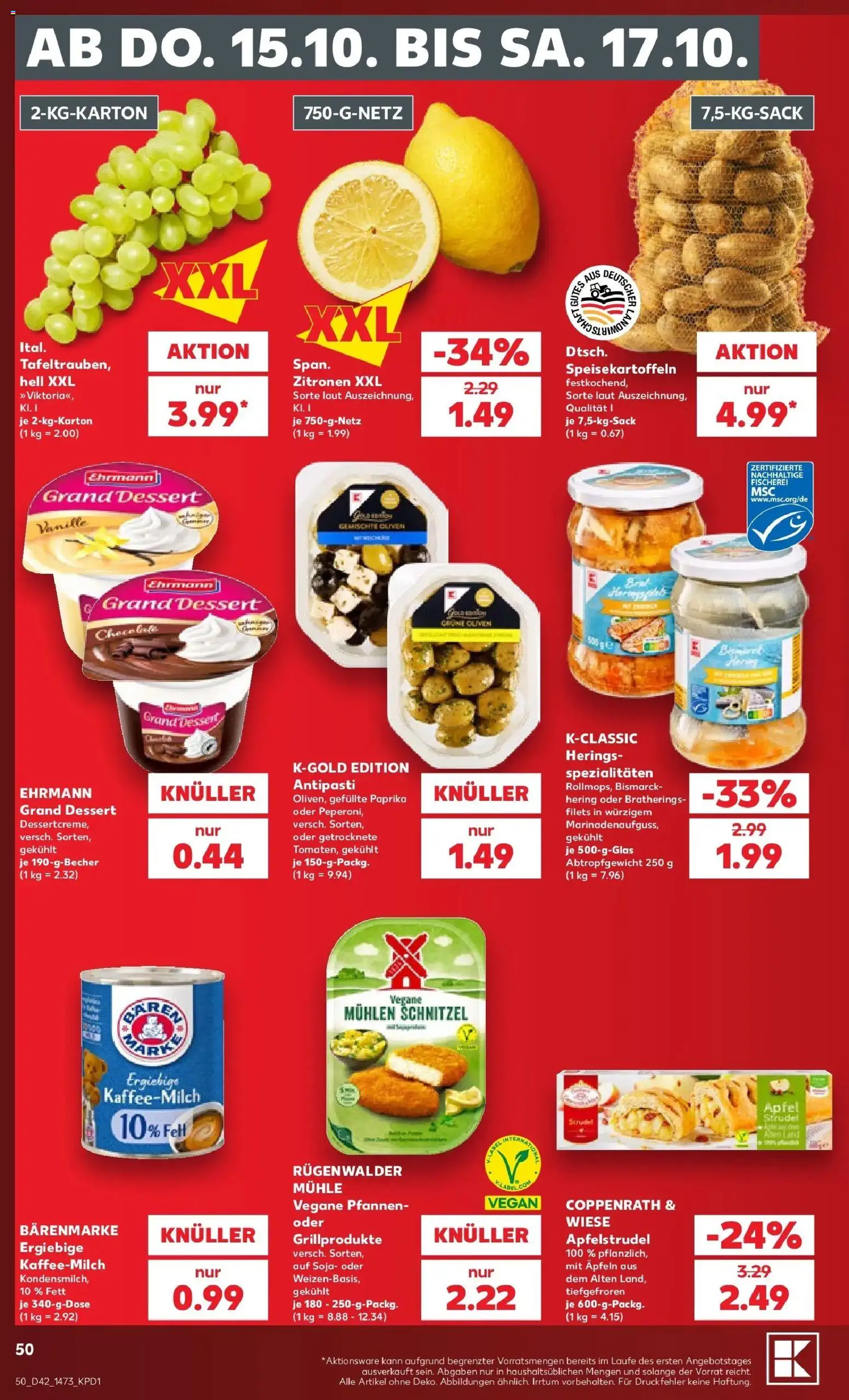 Vorschau von dem Prospekt des Geschäftes Kaufland, gültig ab dem 12.10.2026 - Schnitzel, Äpfel, Paprika, Zitronen, Mühle, Hering, Vanille, Spezialitäten