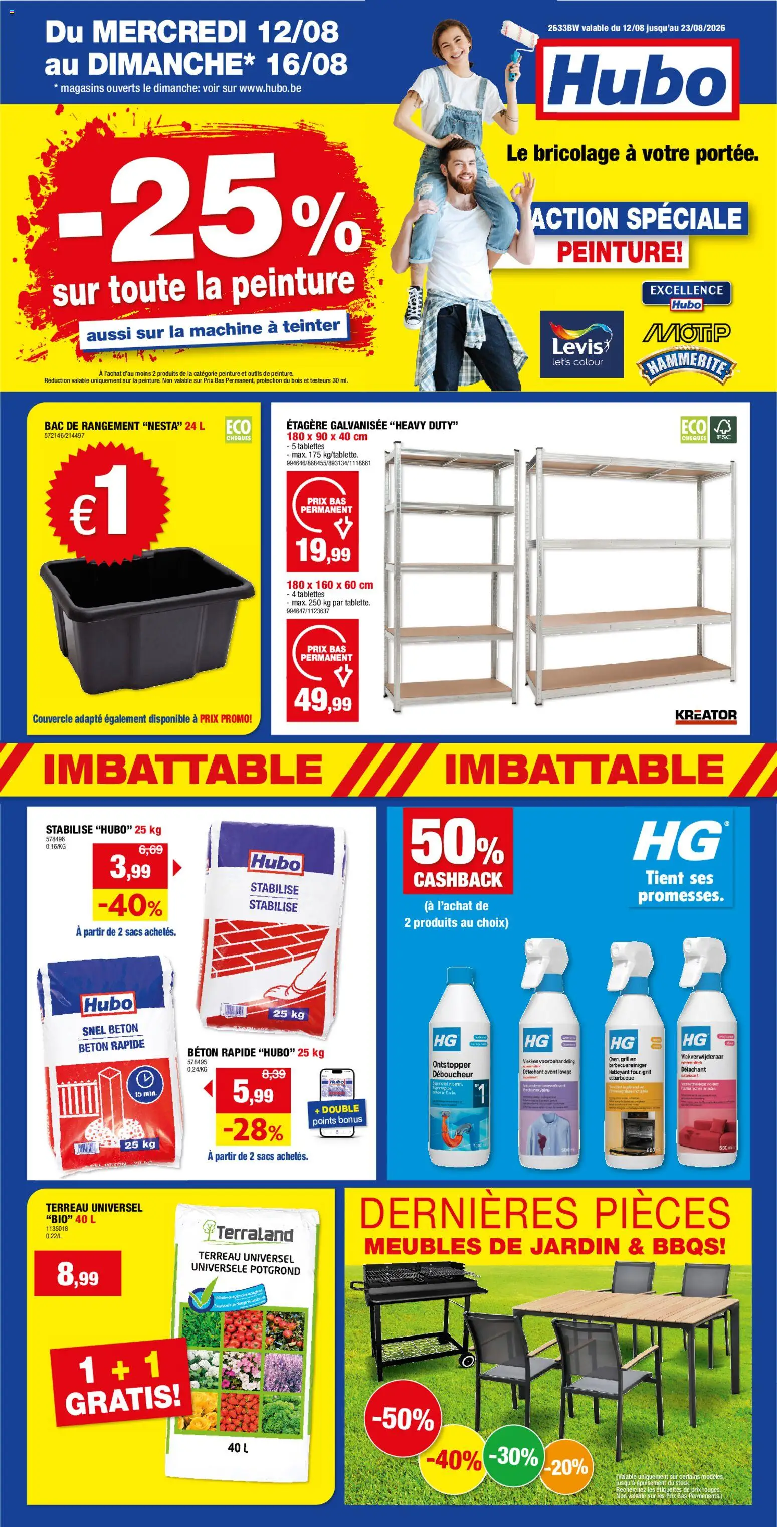 Voorbeeld van Hubo Publicité van winkel Hubo geldig vanaf 12/08/2026 - La, Barbecue, Grill, Potgrond, Universele potgrond
