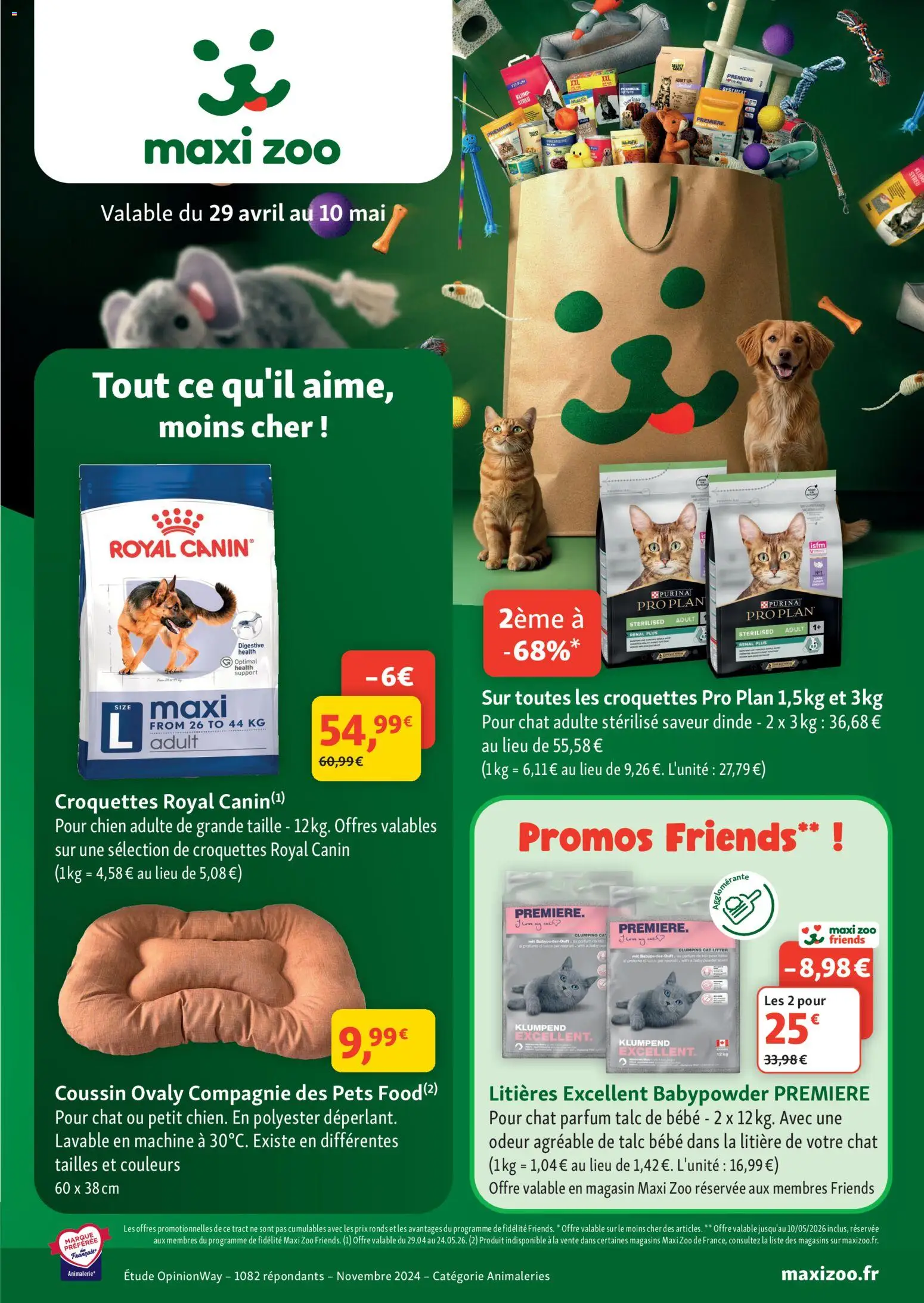 Prévisualisation de Maxi ZOO catalogue du magasin Maxi ZOO formulaire valide 29/04/2026 - Parfum, Dinde, Croquettes, Litière