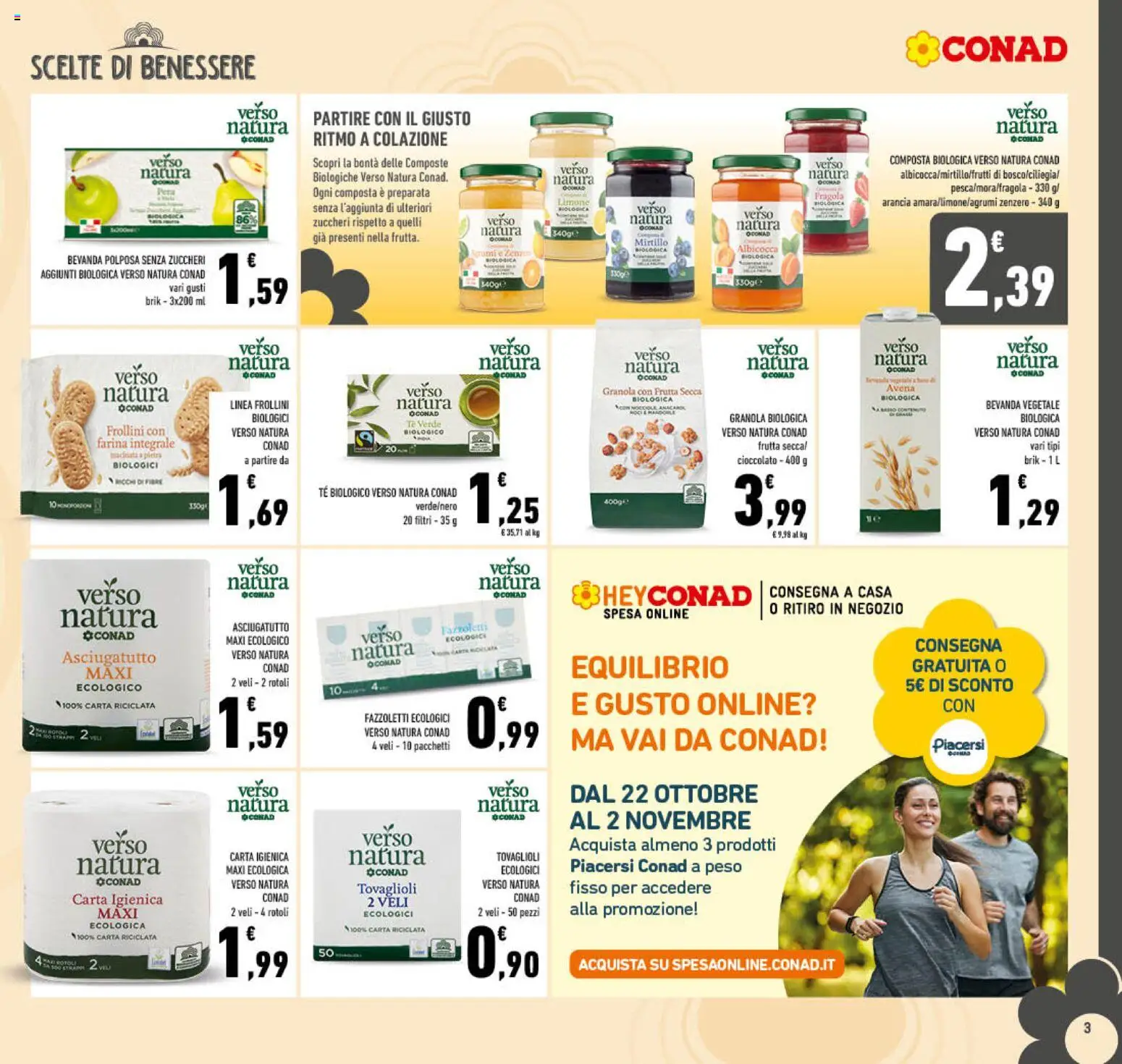 Anteprima dell'opuscolo Conad volantino Campania dal negozio Conad valido da 21/10/2026 - Frutta, Carta igienica, Frutta secca, Farina, Tè, Agrumi, Fazzoletti, Farina integrale