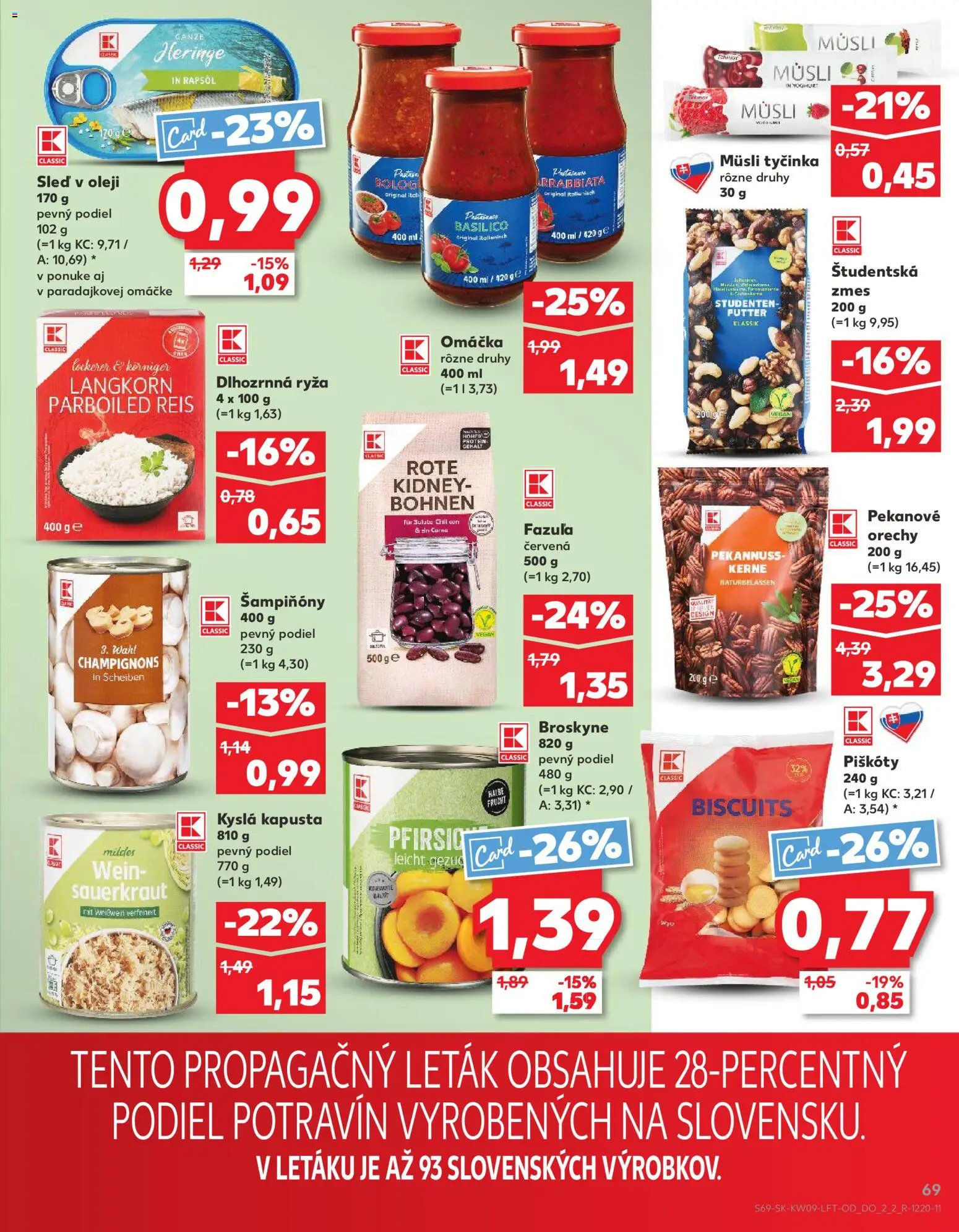 Náhľad Kaufland letáku platného od 26.02.2026 - Orechy, Kapusta, Ryža, Fazuľa, Kyslá kapusta, Pekanové orechy, Omáčka, Müsli