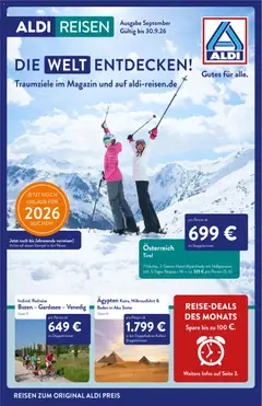 Vorschau von dem Prospekt des Geschäftes Aldi Reisen, gültig ab dem 01.09.2026