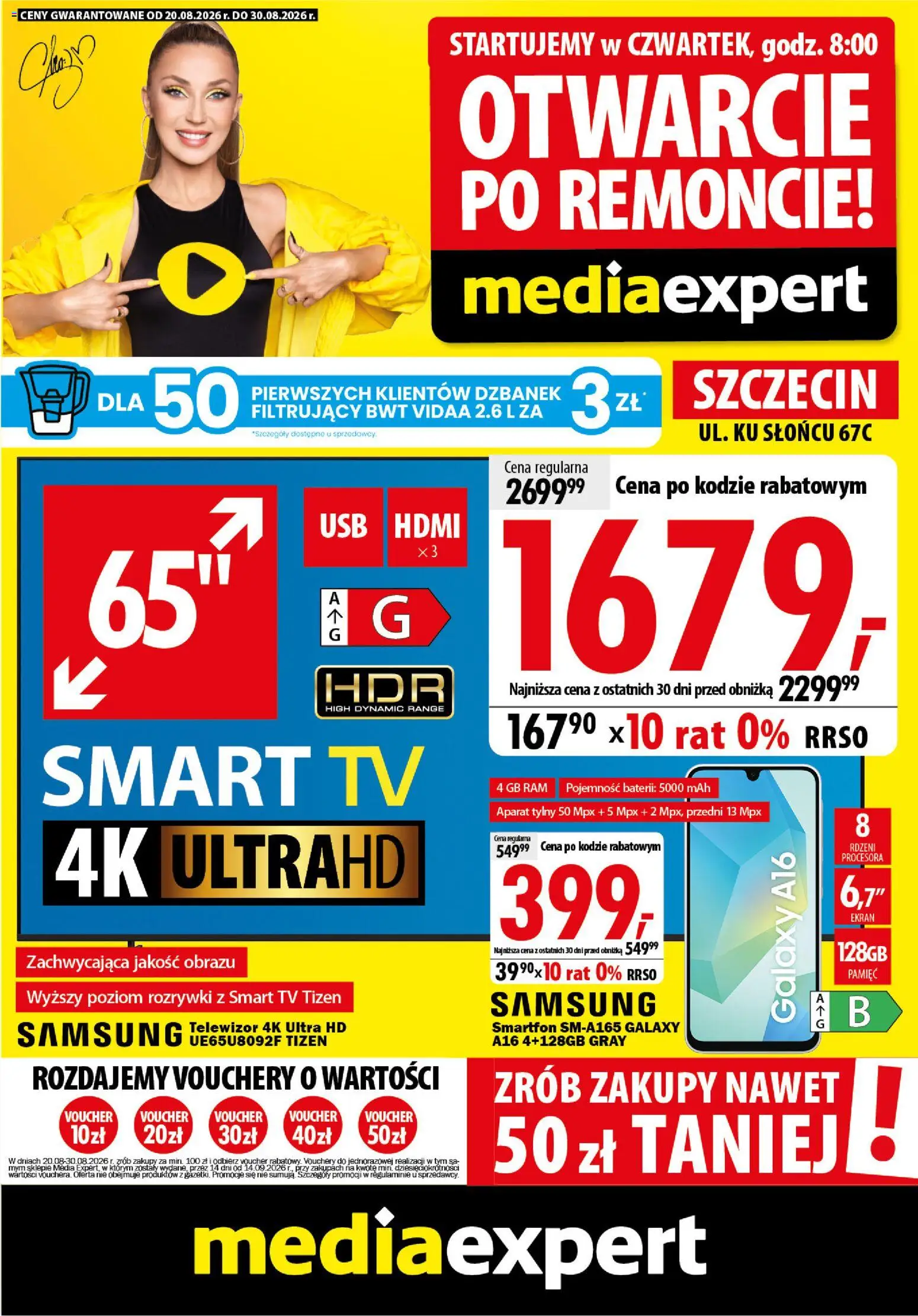 Pogląd gazetki "Mediaexpert promocje - Otwarcie po remoncie Szczecin" ze sklepu Mediaexpert ważnej od 20.08.2026