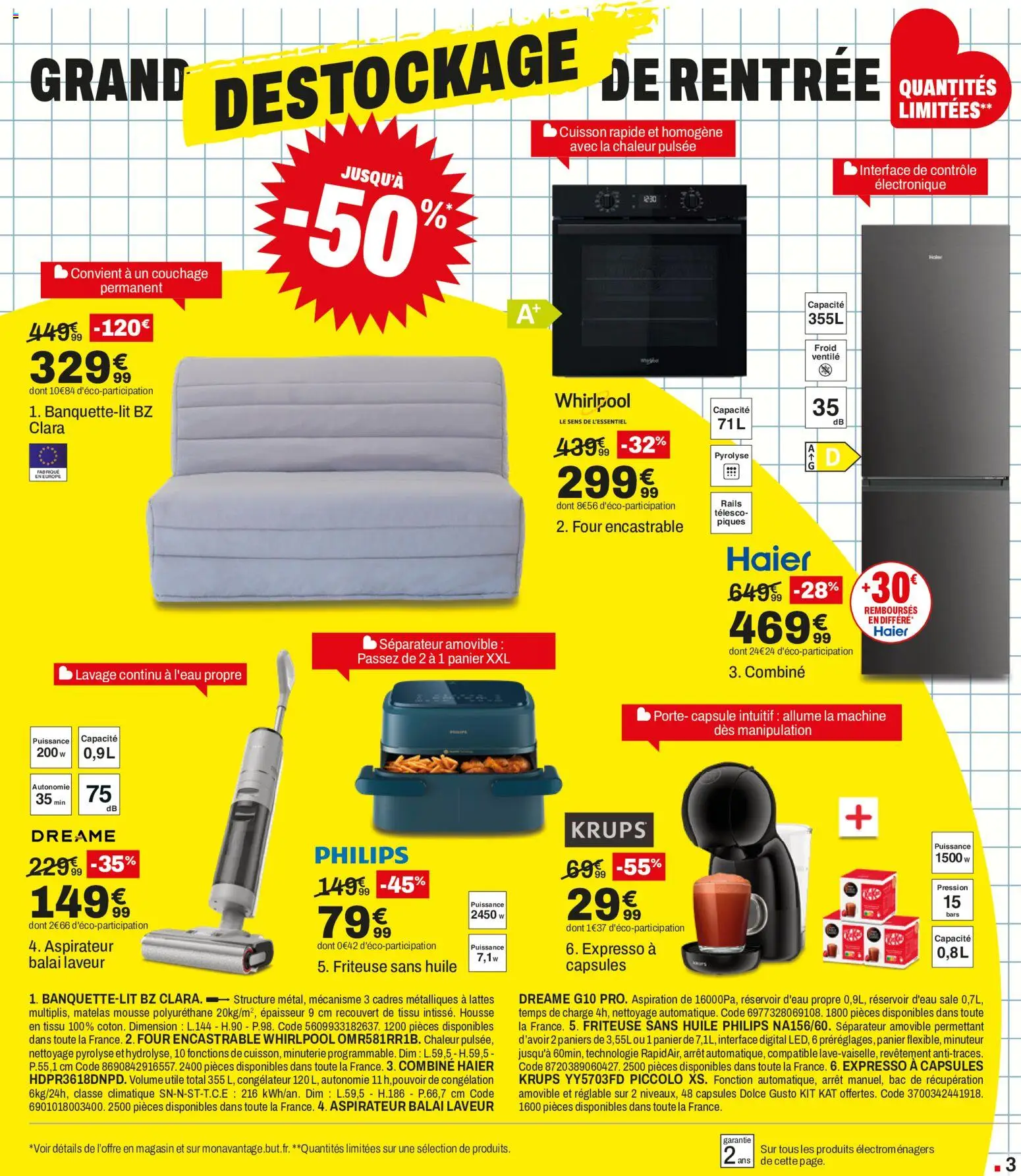 Prévisualisation de But catalogue du magasin But formulaire valide 28/08/2026 - Dolce Gusto, Matelas, Four, Friteuse sans huile, Friteuse, Panier, Matelas mousse, Réservoir d'eau