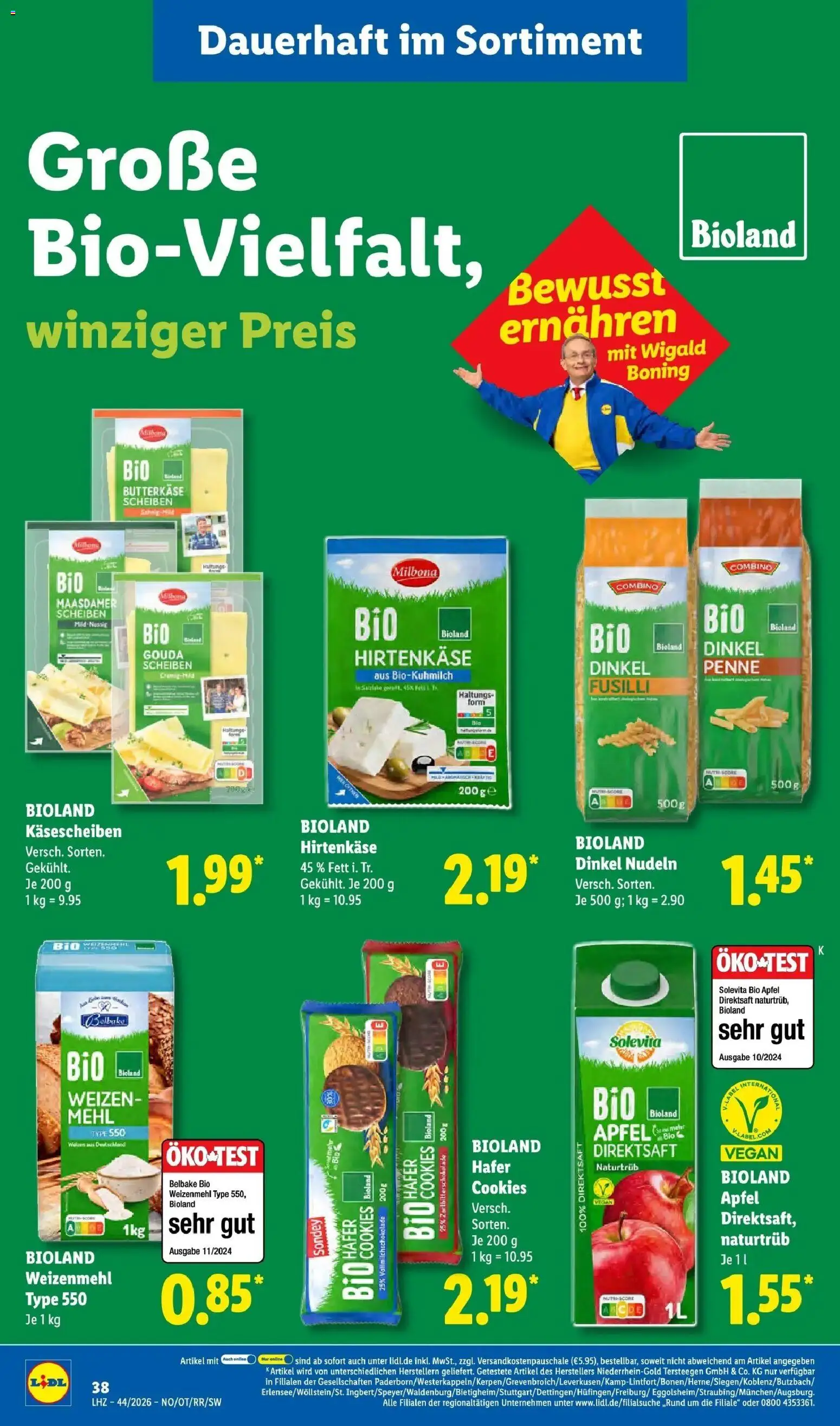 Vorschau von dem Prospekt des Geschäftes Lidl, gültig ab dem 26.10.2026 - Apple, Pasta, Äpfel, Nudeln, Feta, Mehl, Gouda, Weizenmehl