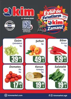 Kim Market Kim Market Katalog - Sebze ve meyve - Ege 09.09.2026 - Broşürünün önizlemesi