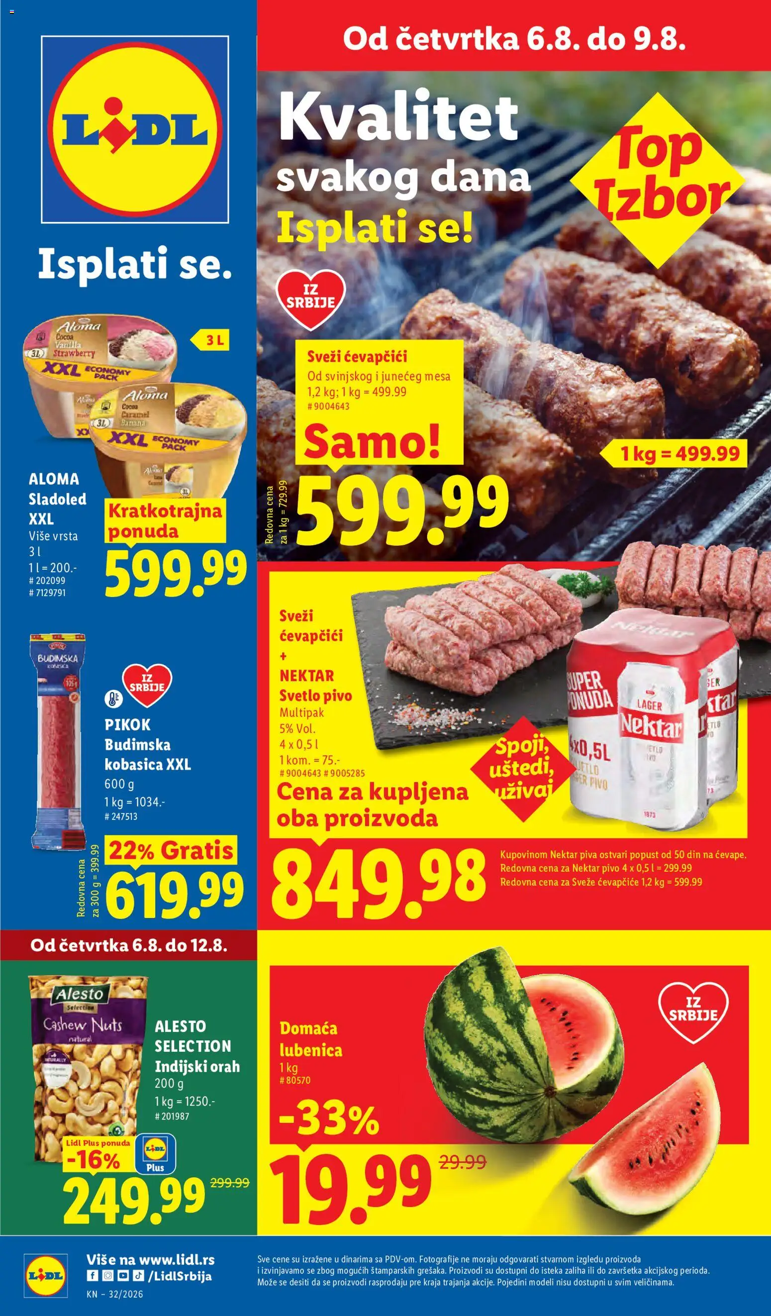 Pregled Lidl kataloga - važi od 06.08.2026