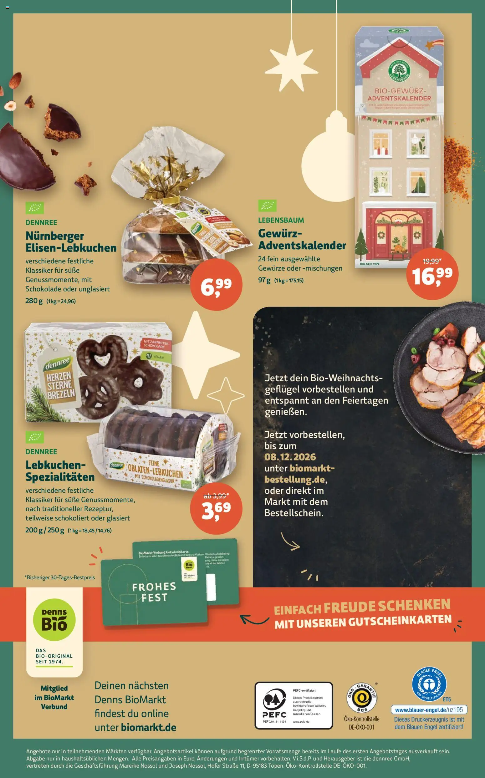 Vorschau von dem Prospekt des Geschäftes Denns BioMarkt, gültig ab dem 04.11.2026 - Schokolade, Gewürze, Spezialitäten