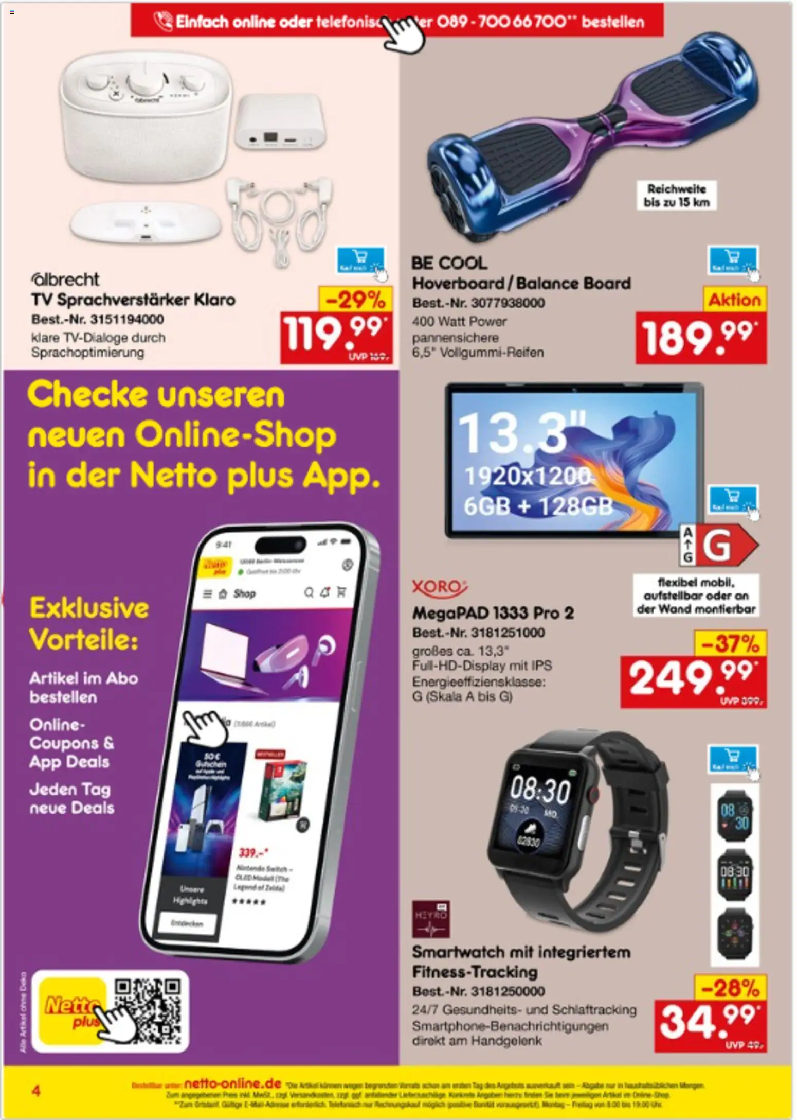 Vorschau von dem Prospekt des Geschäftes Netto Marken-Discount, gültig ab dem 01.11.2026 - TV, Uhr, Smartwatch, Balance Board