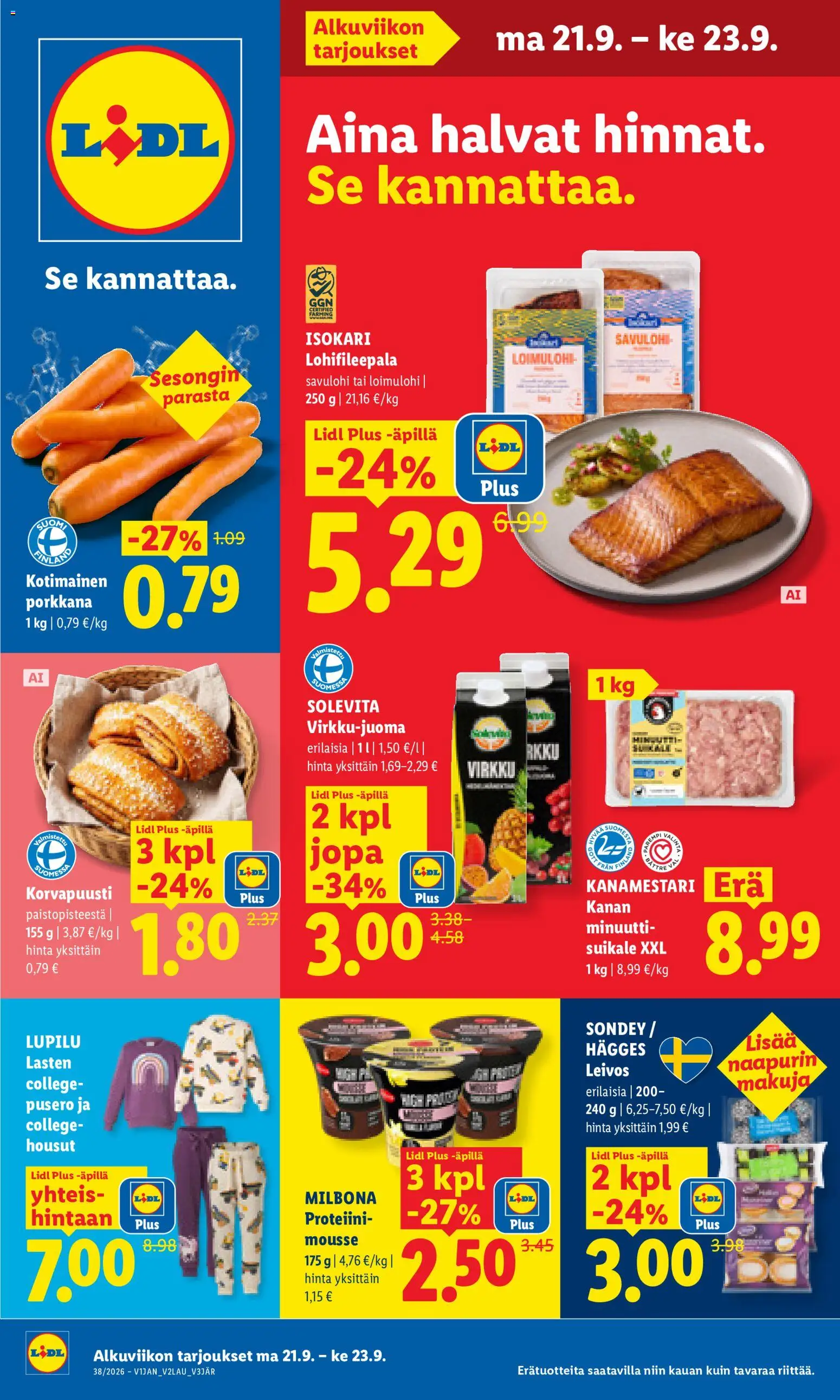 Kaupan Lidl Lidl tarjoukset - Helsinki esikatselu, voimassa 21/09/2026