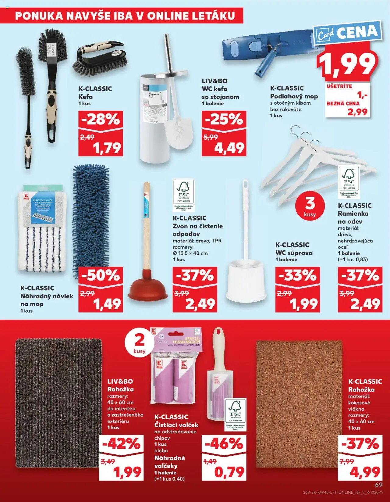 Náhľad Kaufland letáku platného od 02.10.2025 - Wc, Mop, Rohožka, Kefa