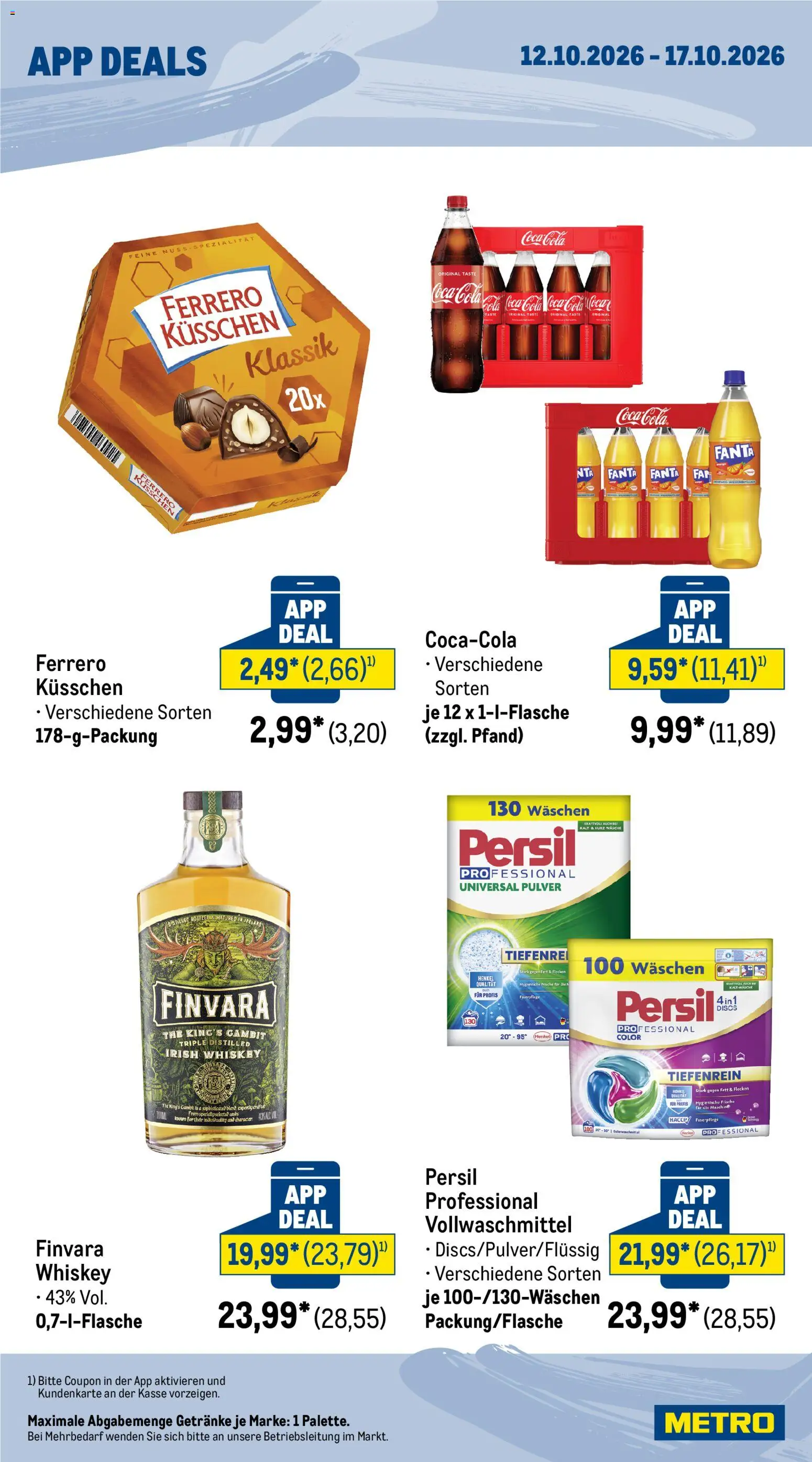 Vorschau von dem Prospekt des Geschäftes Metro, gültig ab dem 12.10.2026 - Coca cola, Cola, Whiskey, Fanta, Persil