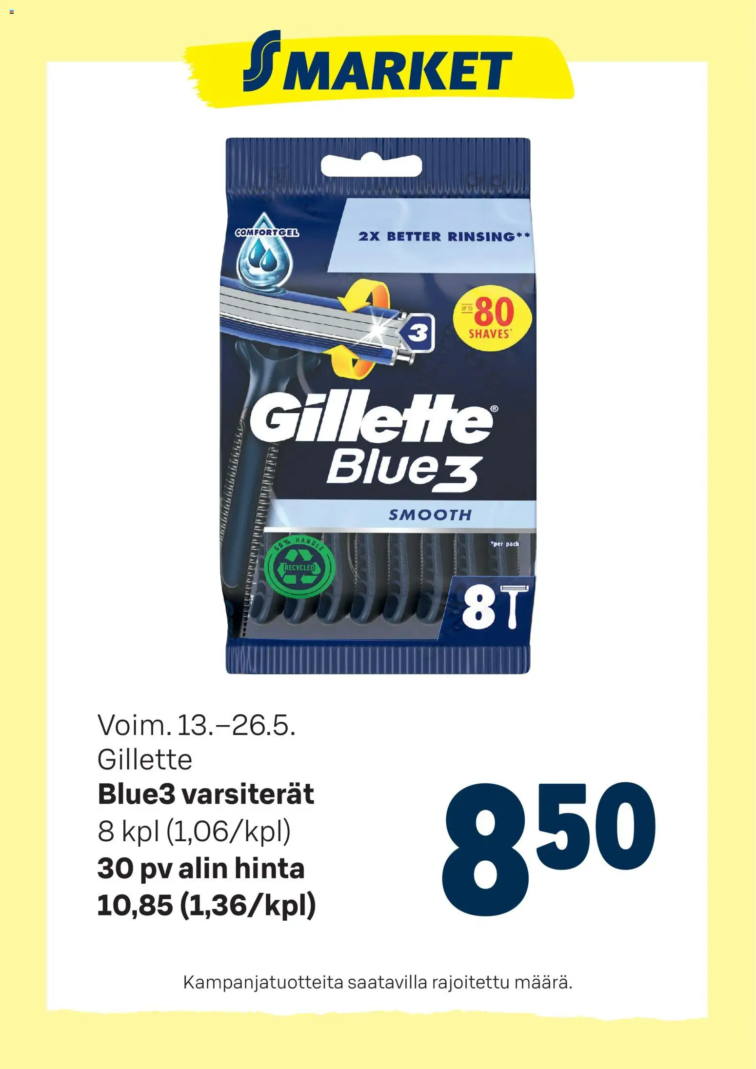 Kaupan S-market S-market tarjoukset Gillette esikatselu, voimassa 13/05/2026