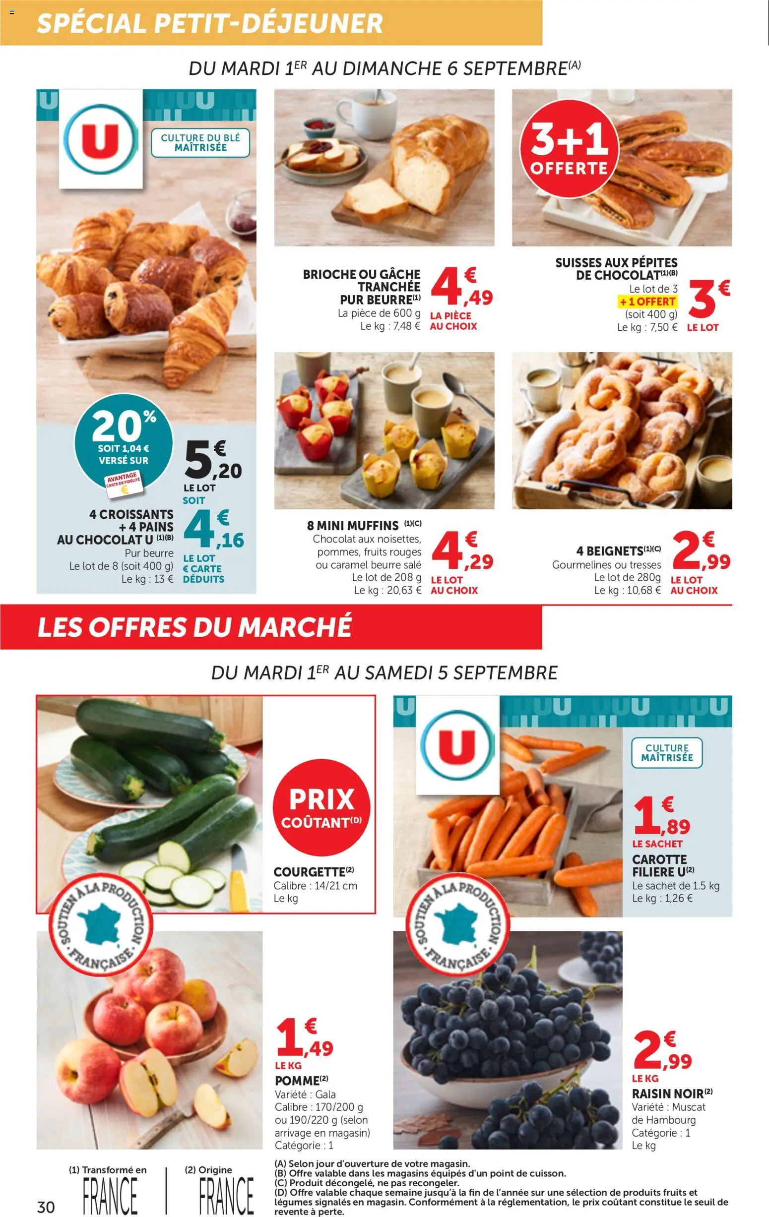 Prévisualisation de bi1 Catalogue la beaute à prix bas du magasin bi1 formulaire valide 01/09/2026 - Chocolat, Fruits, Muffins, Brioche, Beurre, Carotte, Raisin, Blé