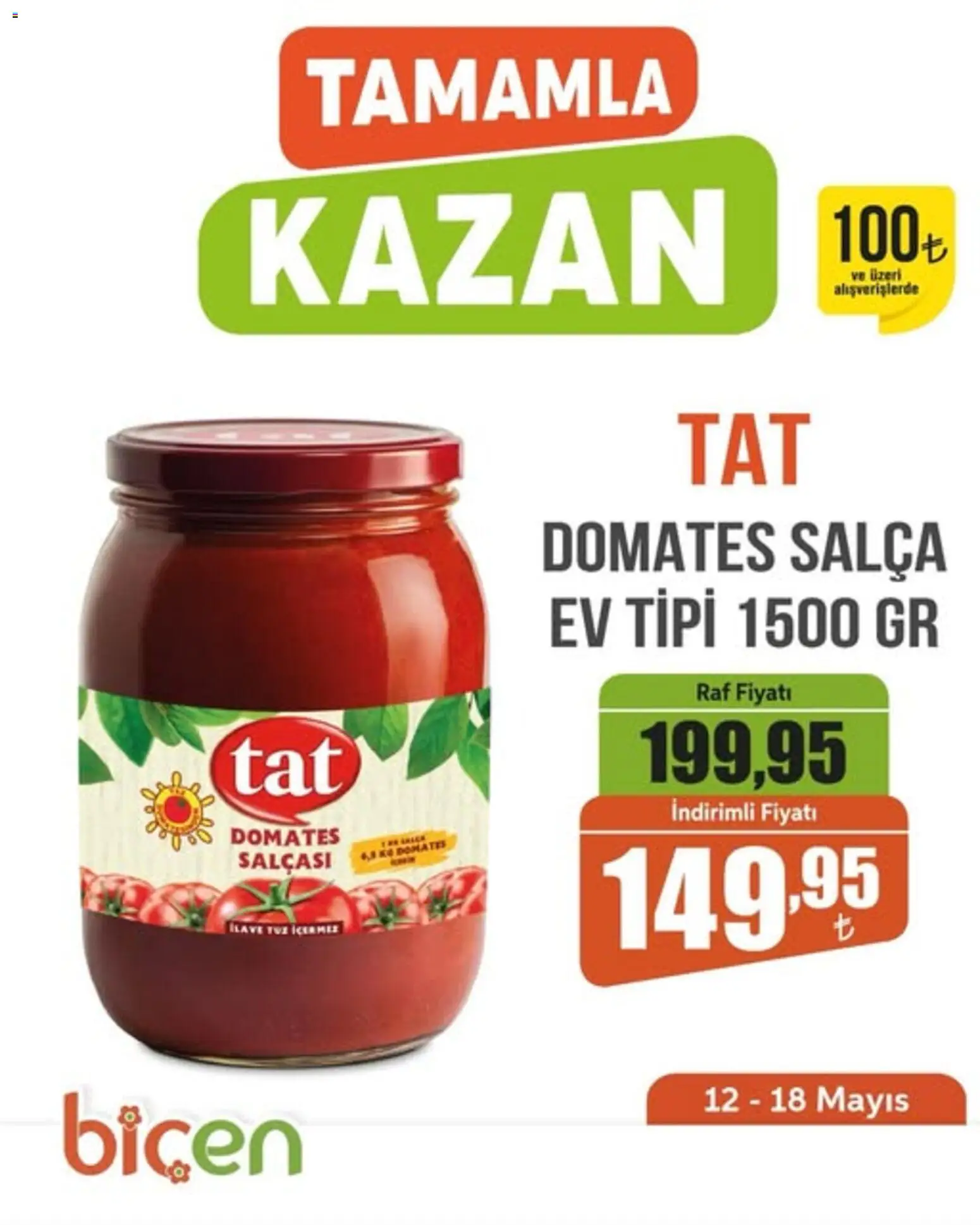 Biçen Market Biçen Market - Tamamla Kazan 12.05.2026 - Broşürünün önizlemesi