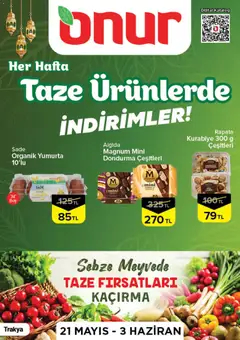Onur Market Onur Market - Taze Ürünlerde İndirimler - Trakya 21.05.2026 - Broşürünün önizlemesi