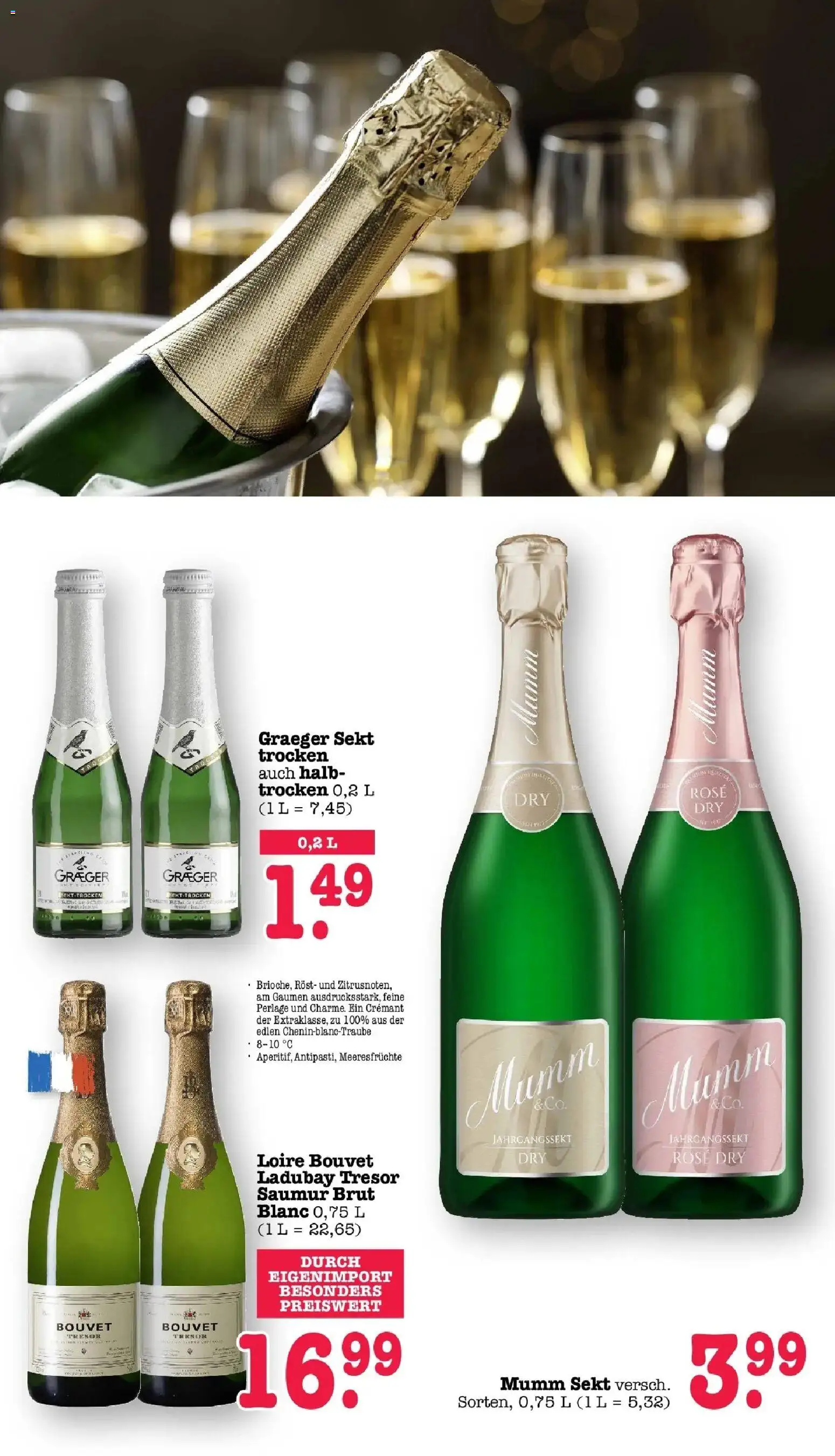 Vorschau von dem Prospekt des Geschäftes Edeka, gültig ab dem 26.10.2026 - Sekt, Meeresfrüchte, Mumm sekt