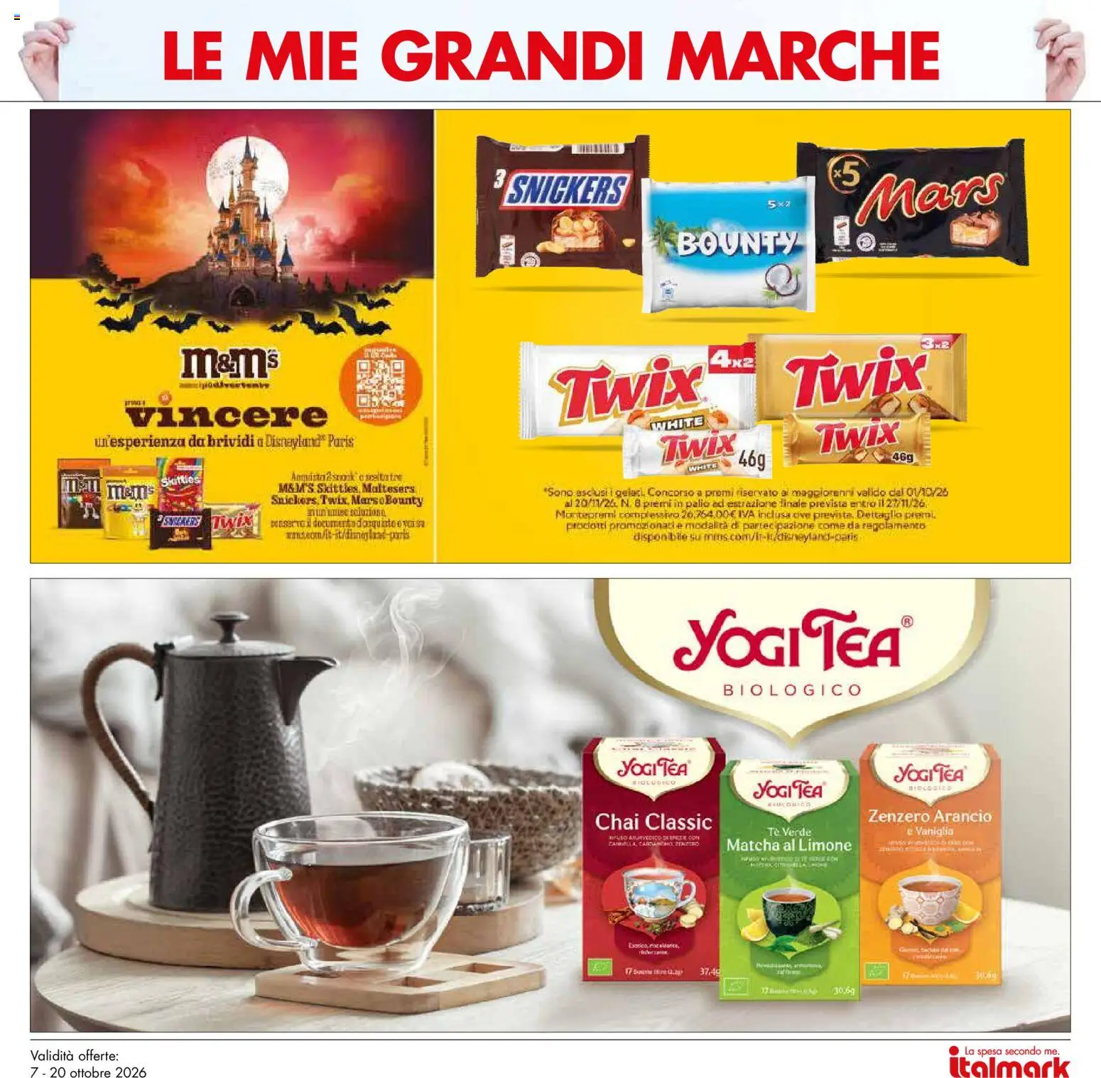 Anteprima dell'opuscolo Italmark volantino dal negozio Italmark valido da 07/10/2026 - Limone, Matcha, Zenzero, Snickers, Vaniglia, Tè verde, Tè