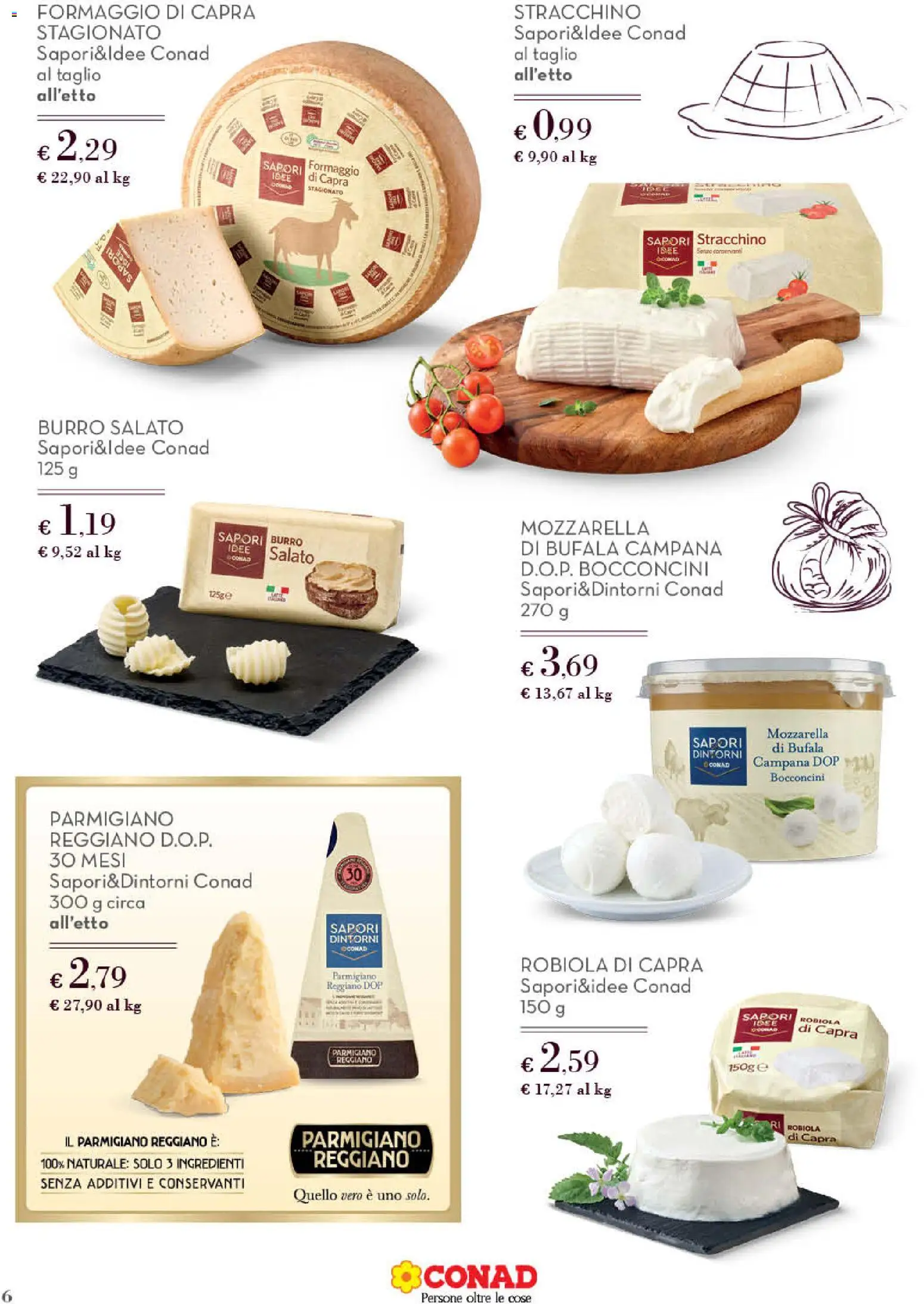Anteprima dell'opuscolo Conad volantino Gourmet Lazio dal negozio Conad valido da 09/09/2026 - Formaggio, Mozzarella, Parmigiano reggiano, Stracchino, Burro, Robiola, Taglio, Ingredienti