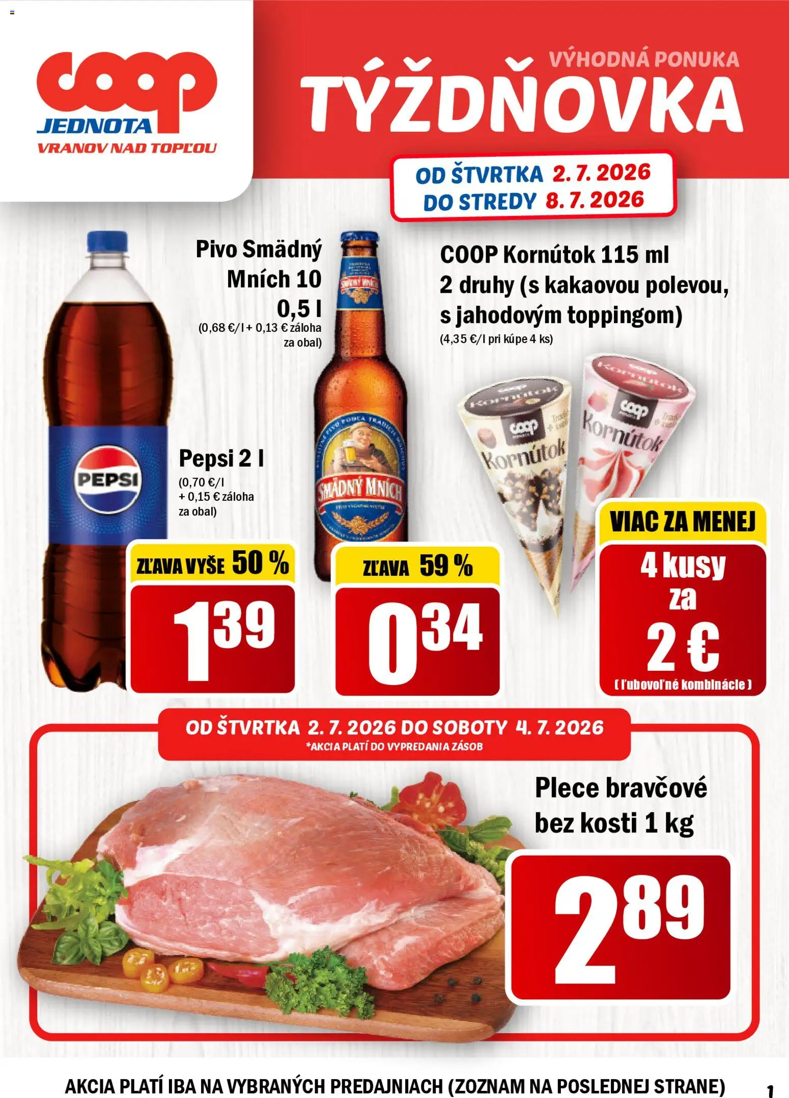 Náhľad COOP Jednota letáku platného od 02.07.2026