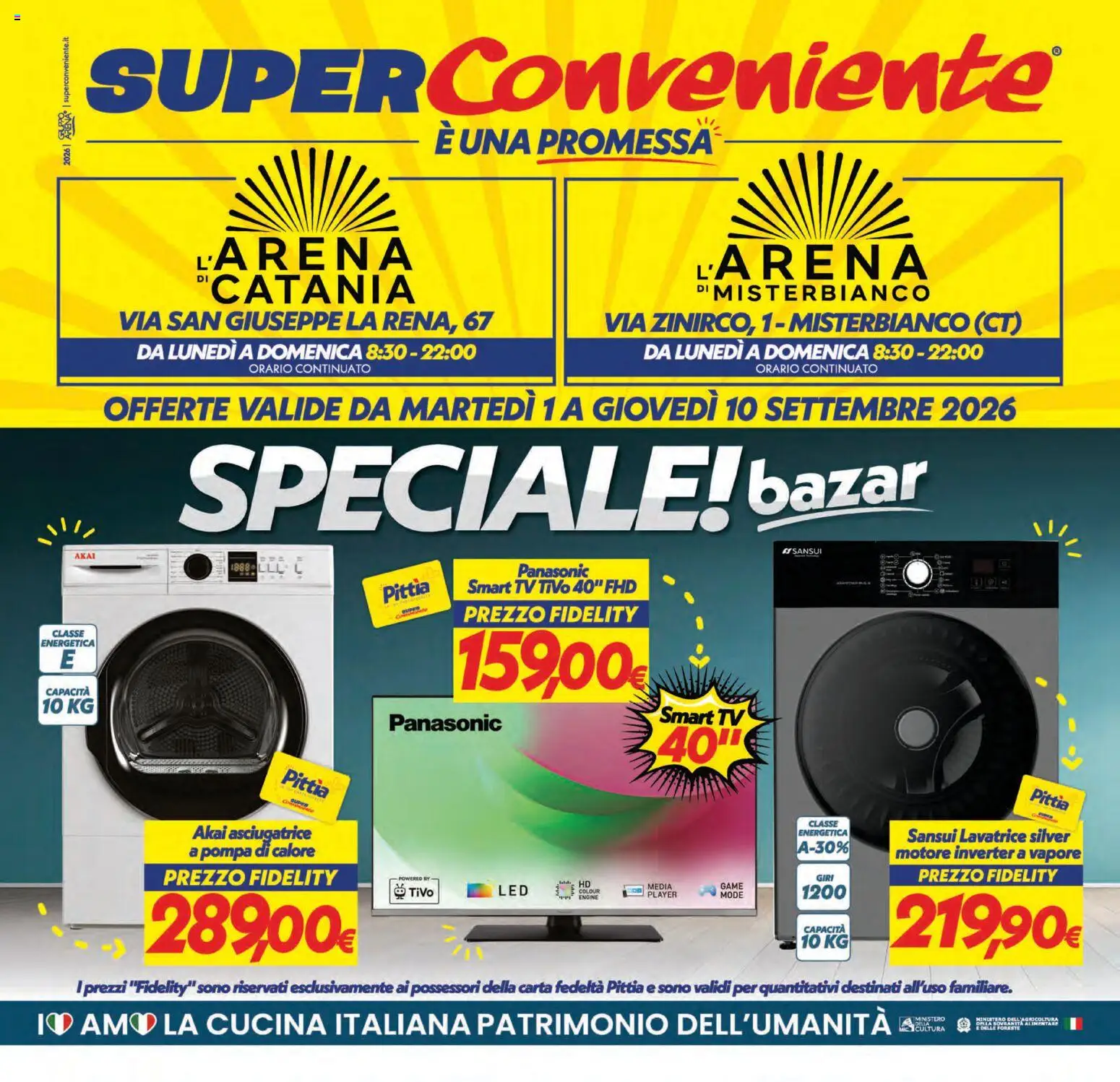 Anteprima dell'opuscolo SuperConveniente volantino Catania, Misterbianco dal negozio SuperConveniente valido da 01/09/2026 - Lavatrice, Asciugatrice, TV, smart TV
