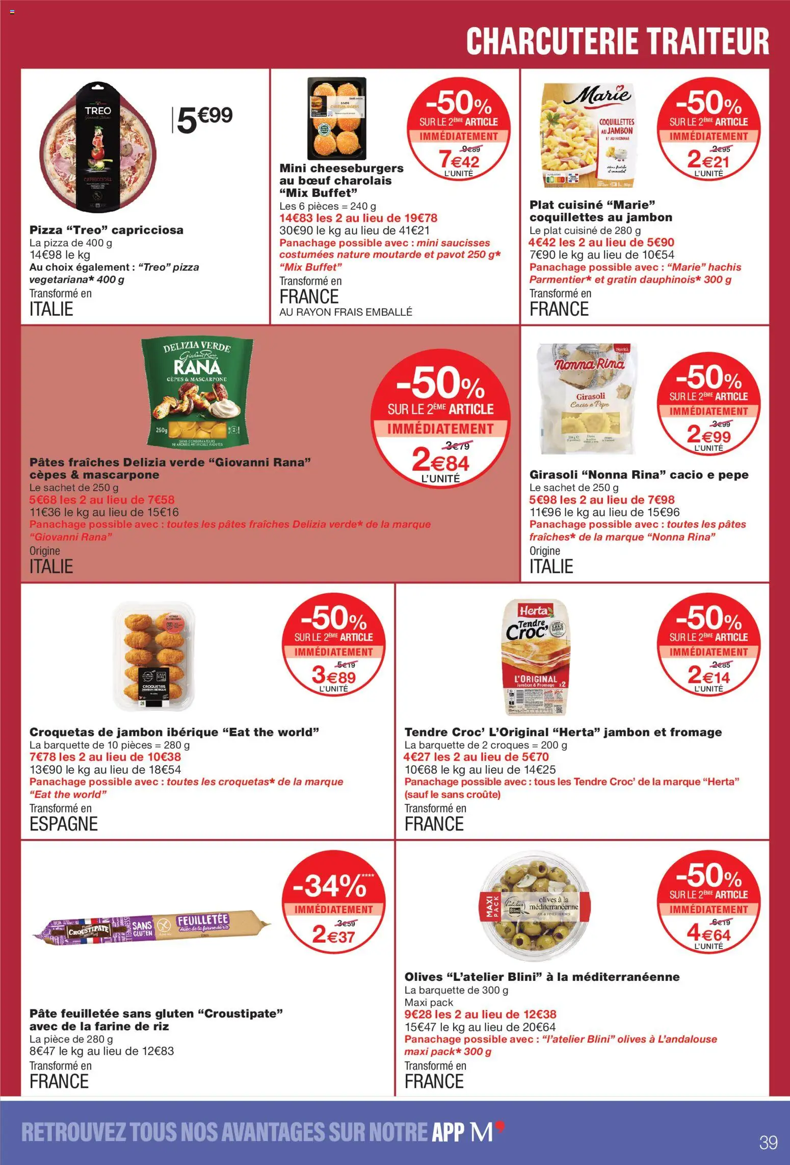 Prévisualisation de Monoprix catalogue du magasin Monoprix formulaire valide 08/09/2026 - Pizza, Charcuterie, Pâte, Saucisses, Farine, Pavot, Coquillettes, Moutarde