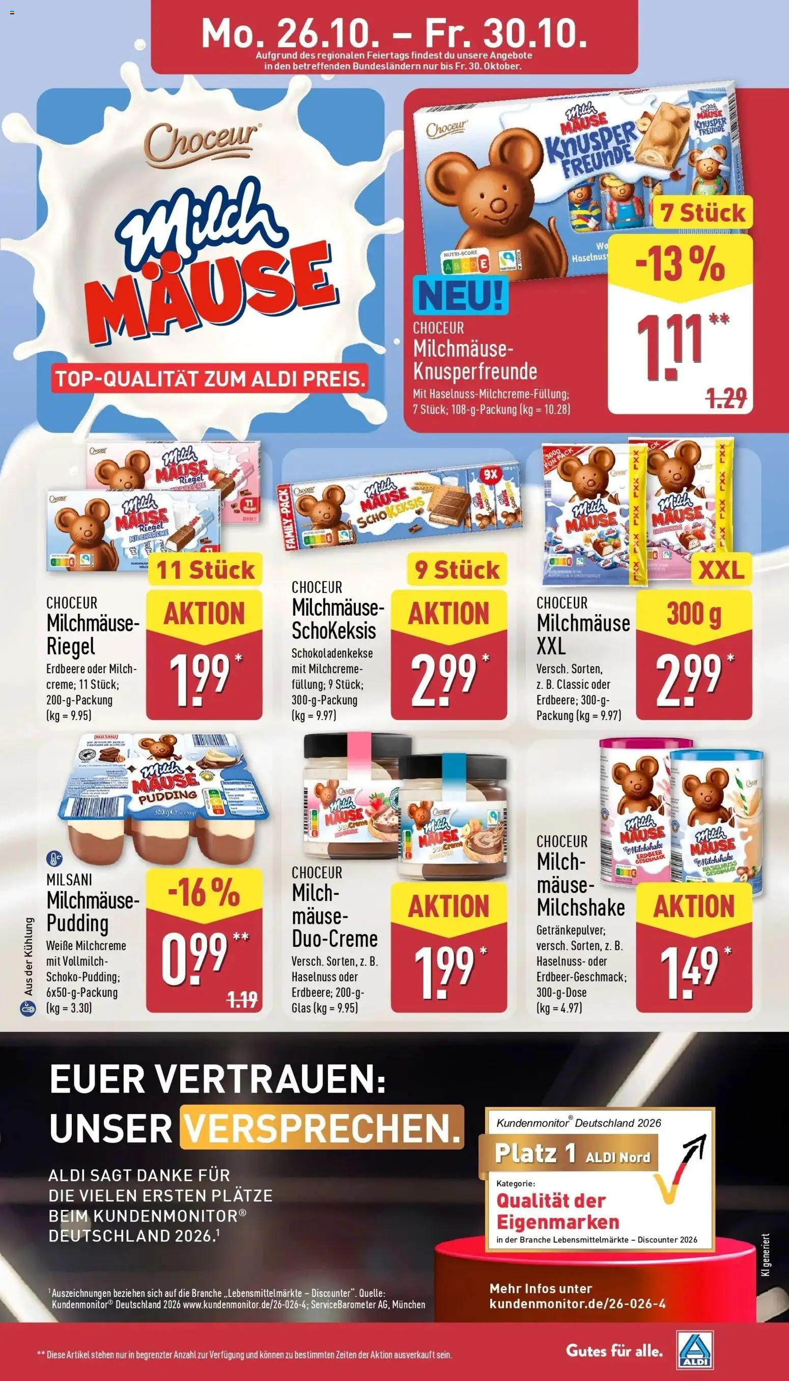 Vorschau von dem Prospekt des Geschäftes Aldi, gültig ab dem 26.10.2026
