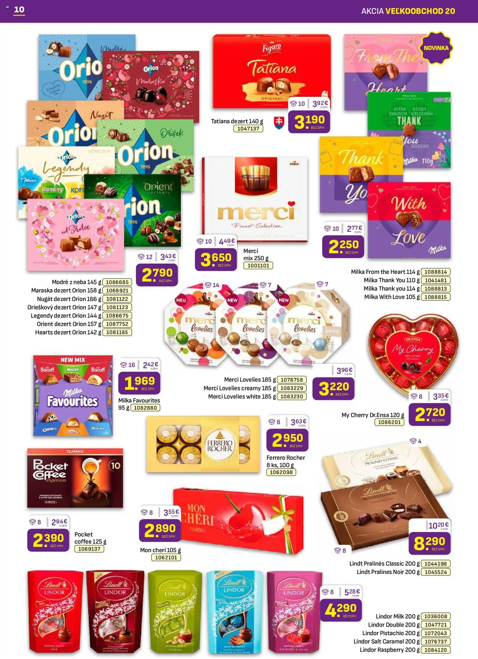Náhľad Libex letáku platného od 05.10.2026 - Lindt, Milka, Ferrero Rocher, Dezert, Merci, Lindor, Banány, Mon Chéri