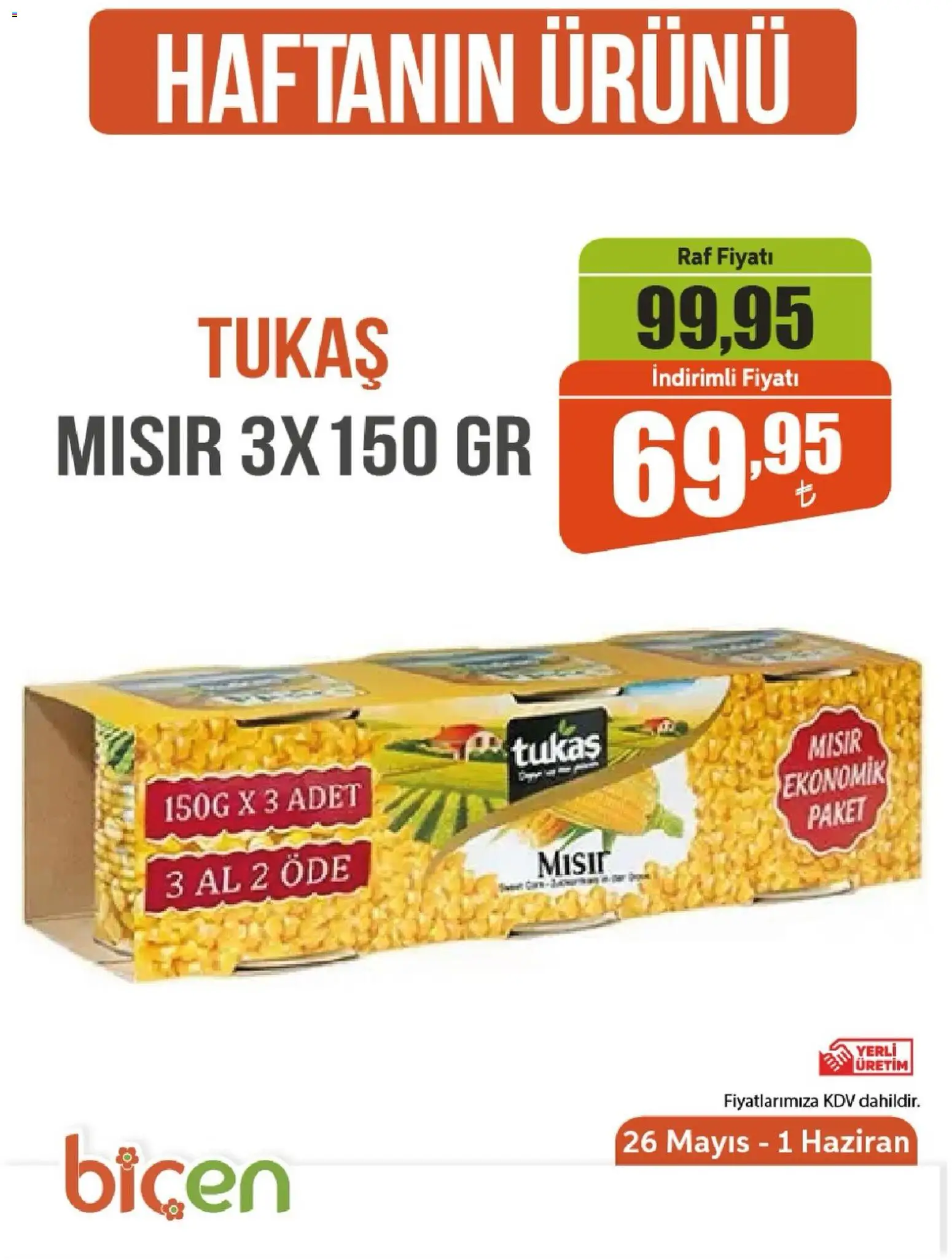 Biçen Market Biçen Market - Haftanın Ürünü 26.05.2026 - Broşürünün önizlemesi