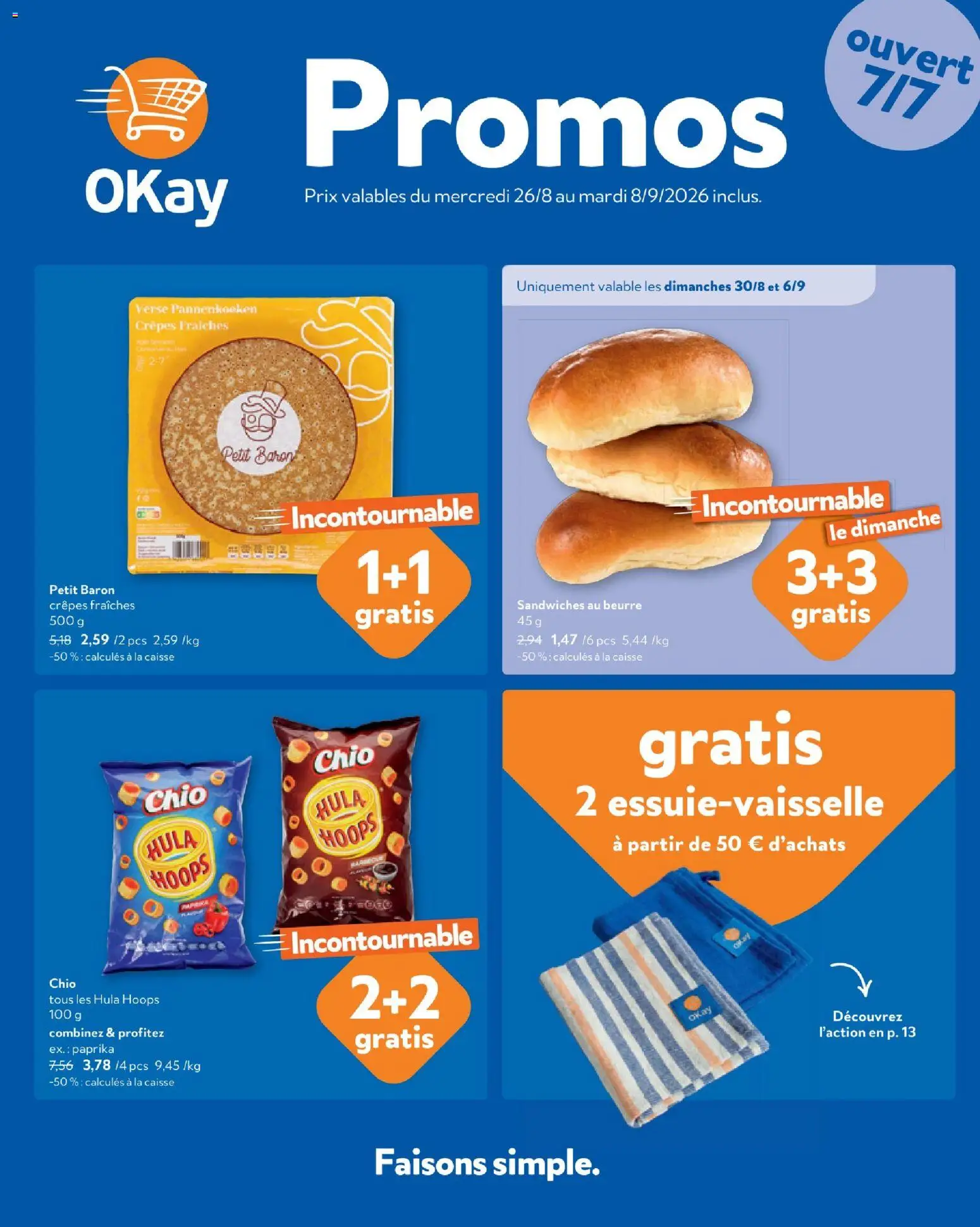 Voorbeeld van OKay Publicité van winkel OKay geldig vanaf 26/08/2026 - Pannenkoeken, La, Paprika