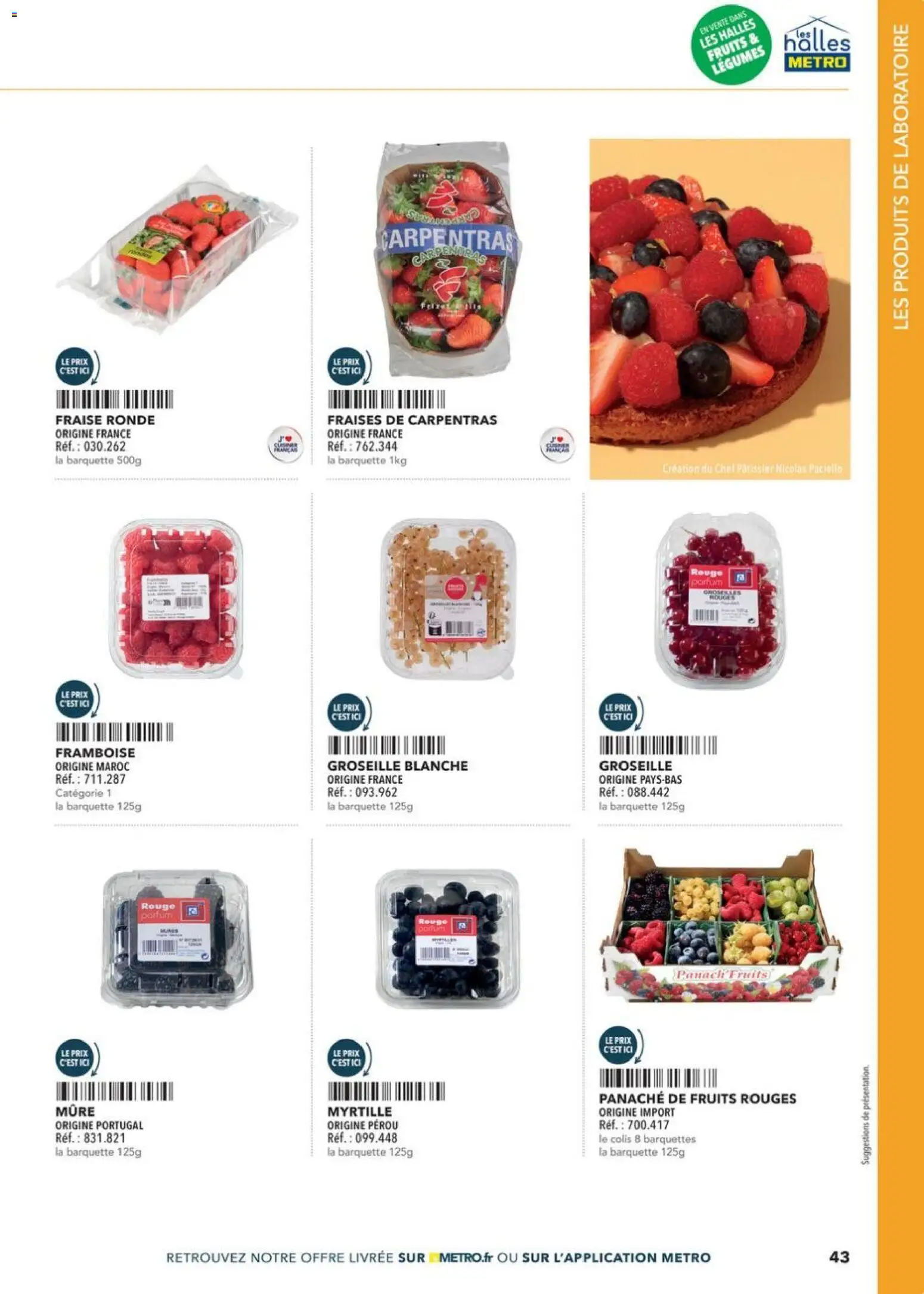 Prévisualisation de Boulangers Pâtissiers du magasin METRO formulaire valide 30/04/2026 - Fruits, Fraise, Fraises, Framboise, Groseille, Panaché