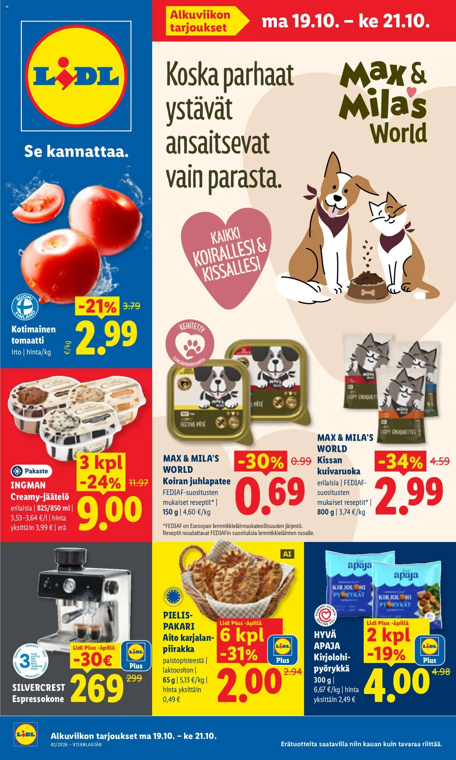 Kaupan Lidl Lidl tarjoukset esikatselu, voimassa 19/10/2026