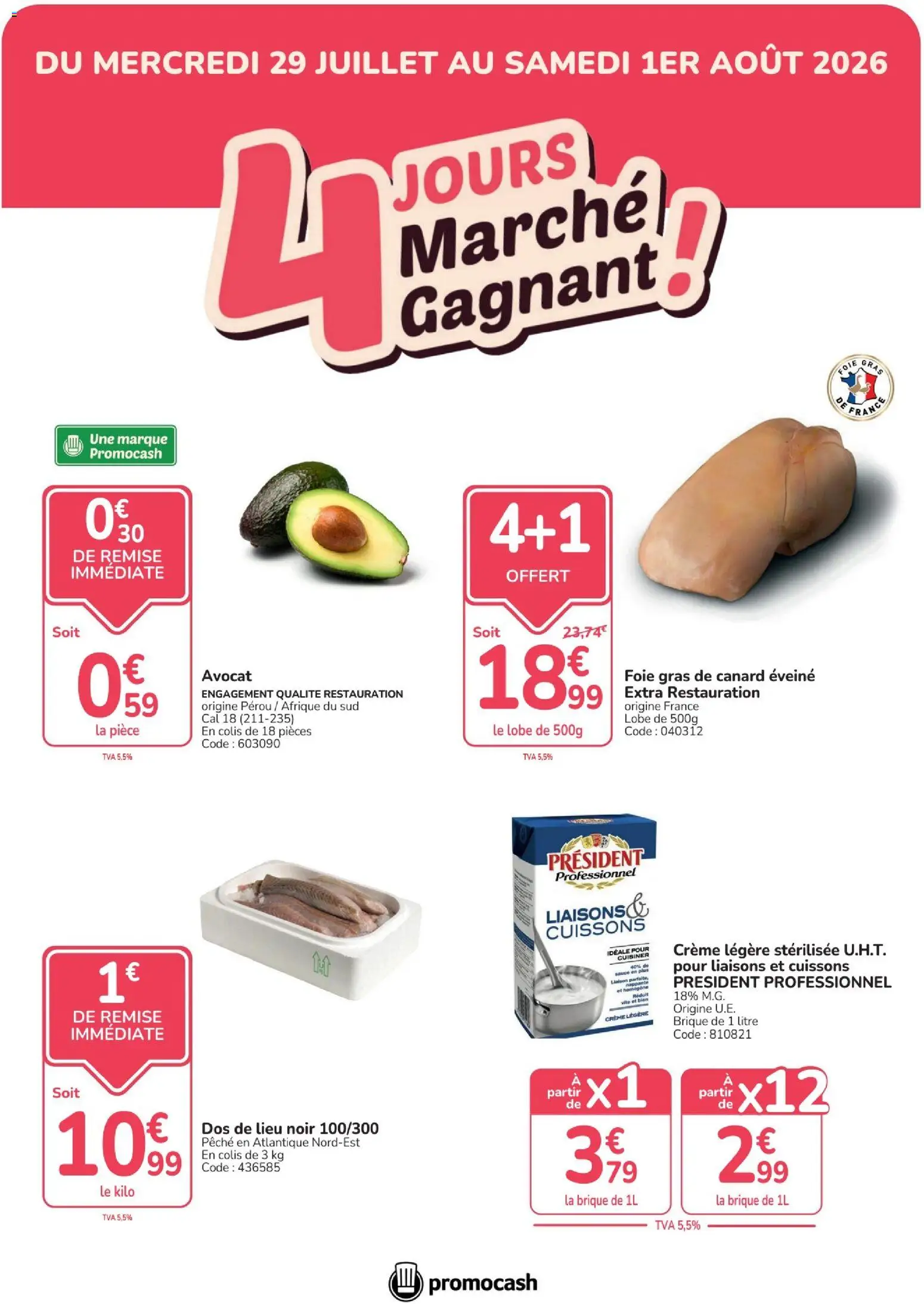 Prévisualisation de Promocash 4 jours marche gagnant du magasin Promocash formulaire valide 29/07/2026